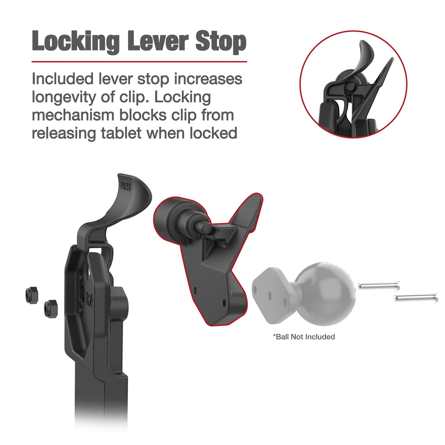 GDS® Uni-Conn™ Left Locking Powered Dock with USB-A & RJ45 Data (RAM-GDS-DOCKLL-U1CP-RJ45AU)