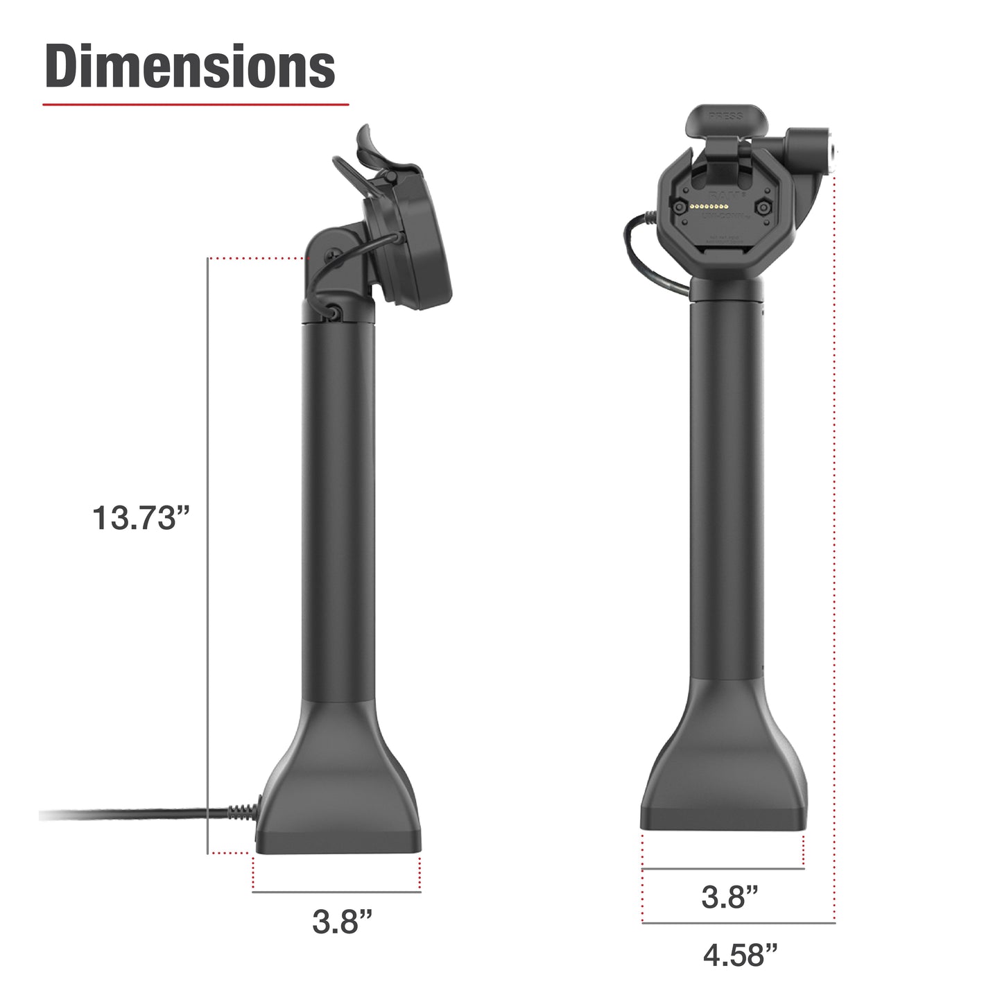 GDS® Uni-Conn™ Powered 14" Locking Pedestal Dock with USB-C (RAM-GDS-DOCKLR-D11-14-U3C)
