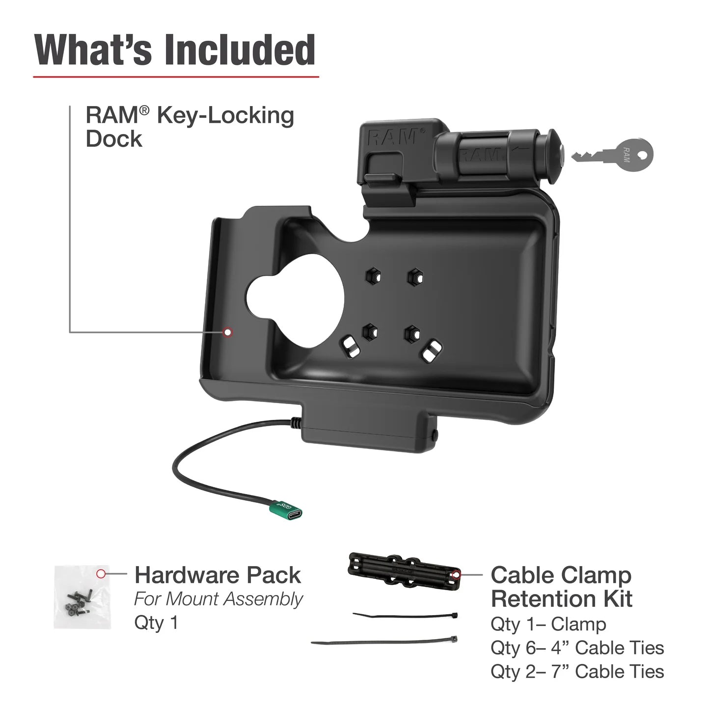 RAM Key Locking USB-C Powered Dock for Samsung Tab Active5 & 3 (RAM-HOL-SAM58CPKLU)