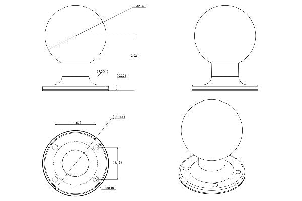 RAM-D-254U - RAM D Size 2.25" Ball on Round Plate - Image2