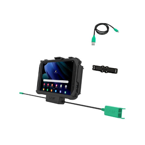 RAM-HOL-SAM60PD2U RAM EZ Roll'r Dual USB Cradle for Samsung Tab Active3 and Tab Active2-image-1