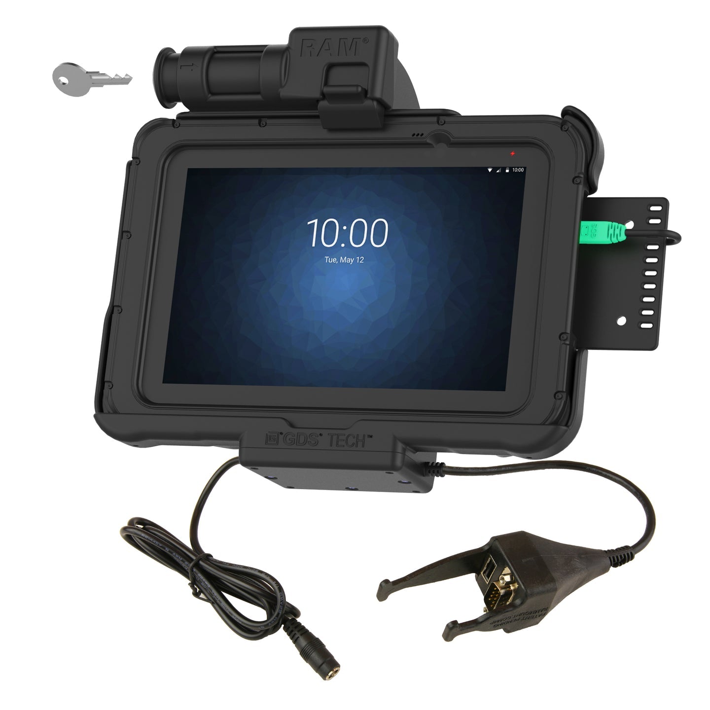 GDS® Key Locking Power + Data & DB9 Dock for Zebra ET5x 8.3" & 8.4" (RAM-HOL-ZE10PDKL-DB9U)