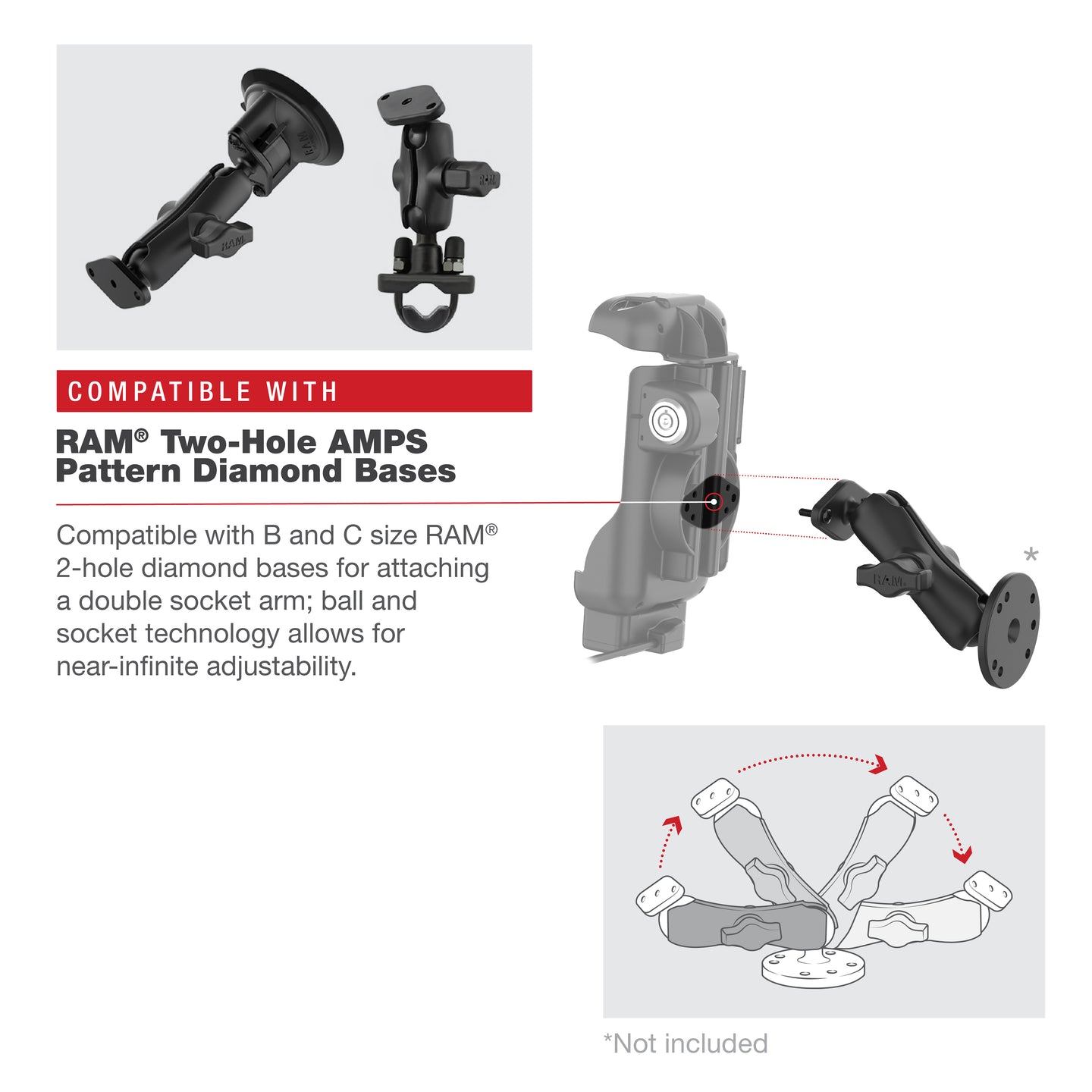 RAM® Key-Locking Form-Fit Powered Dock for Zebra TC73 & TC78 (RAM-HOL-ZE17L-1U)