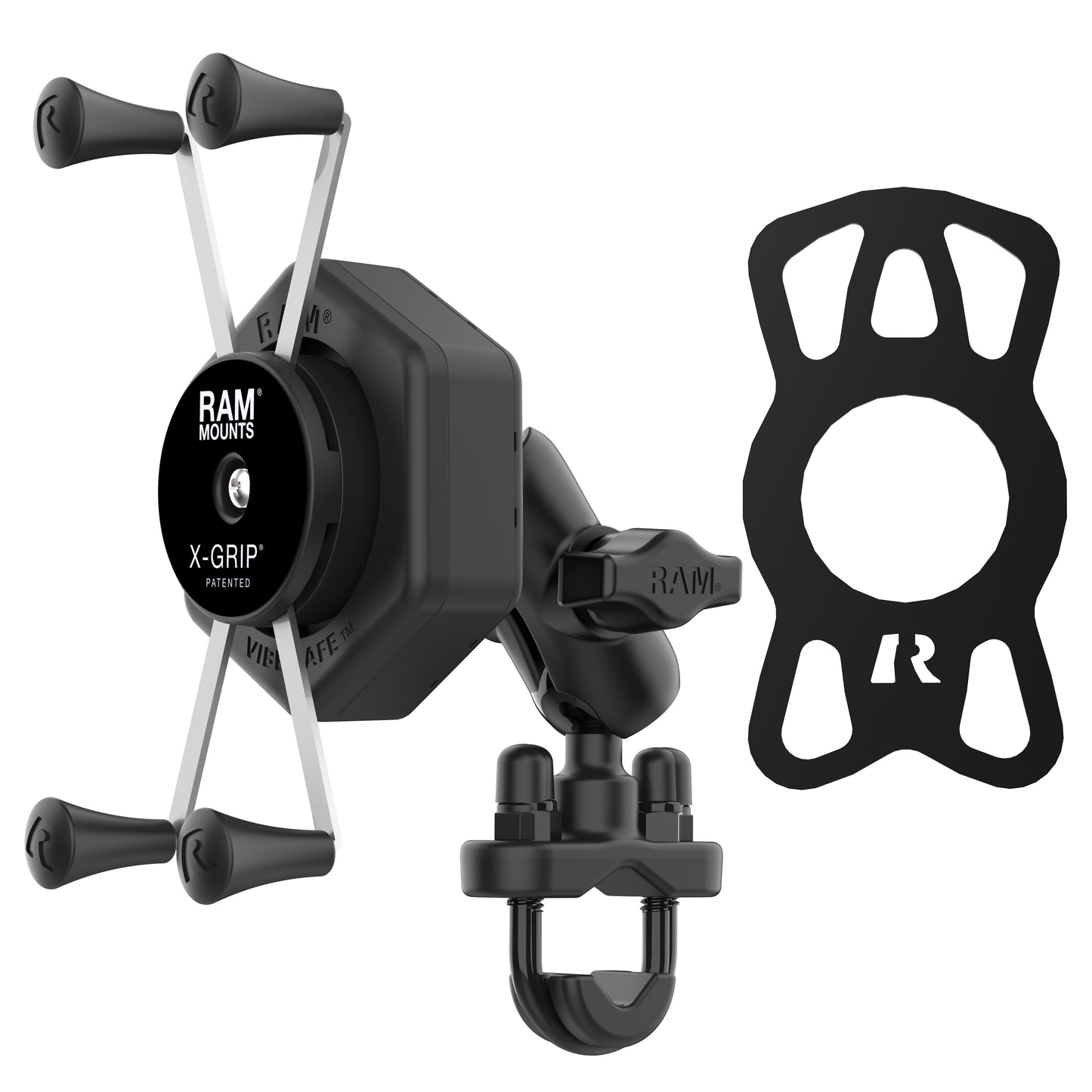 RAM® X-Grip® Large Phone Mount with Vibe-Safe™ & U-Bolt Base - Short (RAM-B-149Z-A-UN10-462)