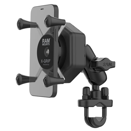 RAM® X-Grip® Phone Mount with Vibe-Safe™ & U-Bolt Base - Short (RAM-B-149Z-A-UN7-462)
