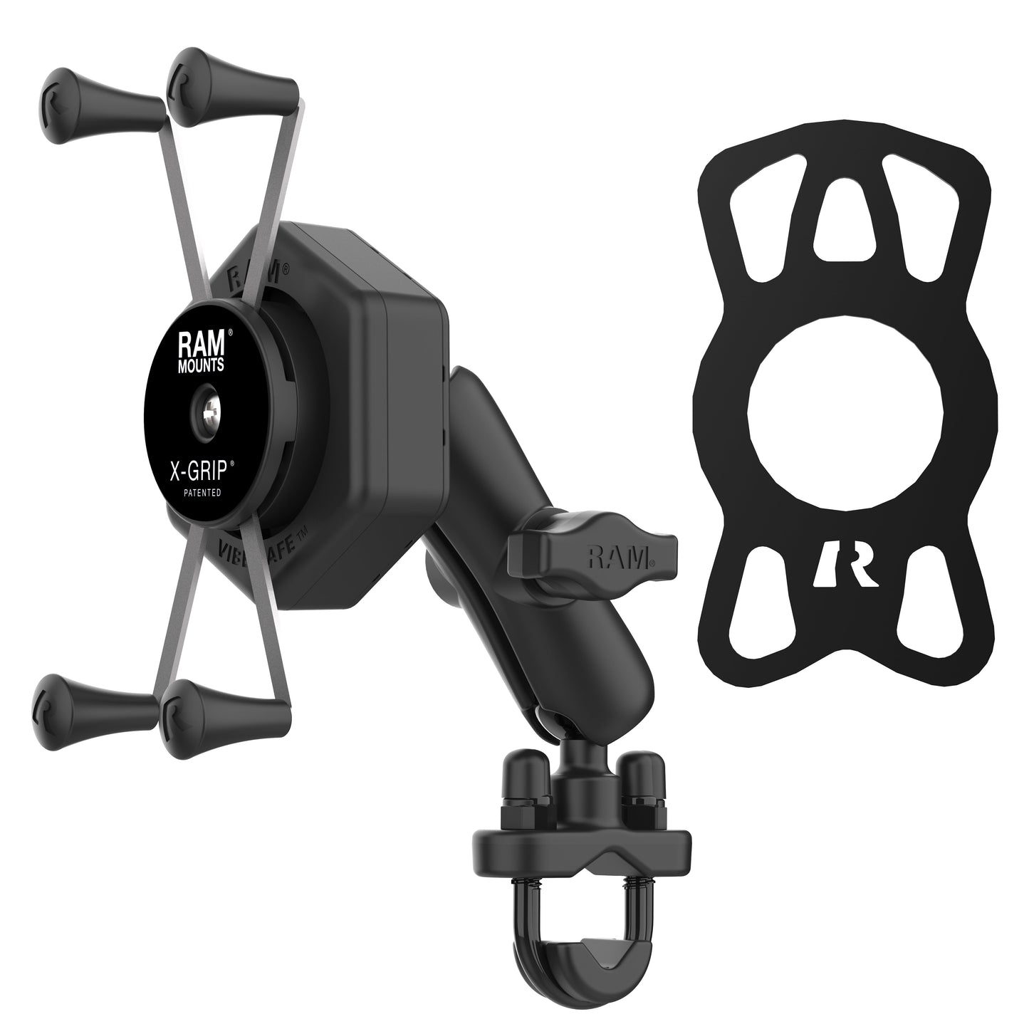 RAM® X-Grip® Large Phone Mount with Vibe-Safe™ & U-Bolt Base - Medium (RAM-B-149Z-UN10-462)