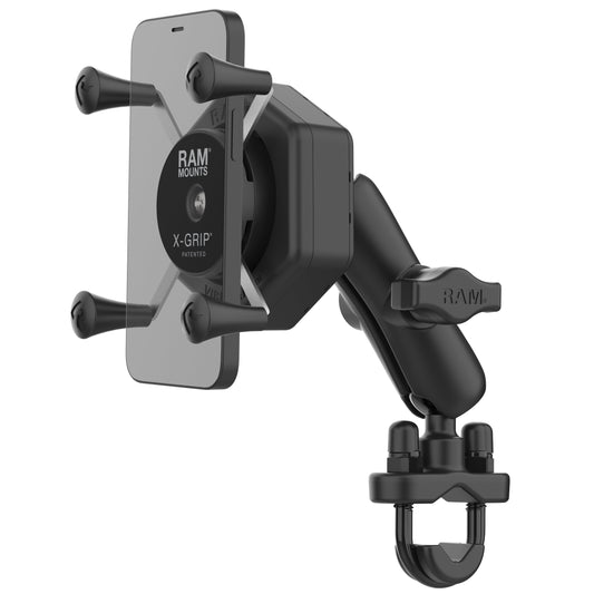RAM® X-Grip® Phone Mount with Vibe-Safe™ & U-Bolt Base - Medium (RAM-B-149Z-UN7-462)