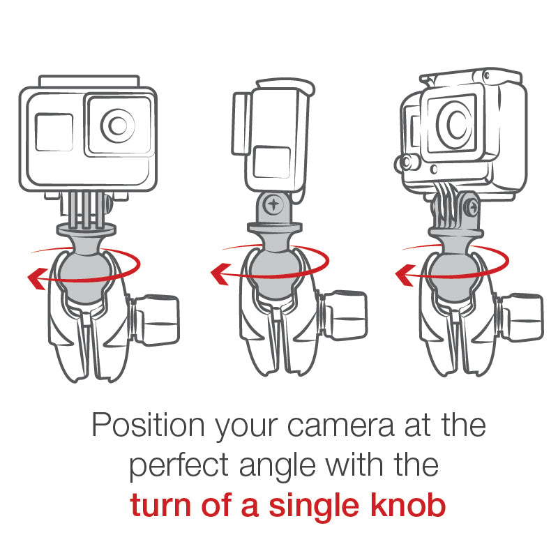 RAM® Twist-Lock™ Suction Cup Mount with Action Camera Adapter - Medium (RAM-B-166-GOP1U)