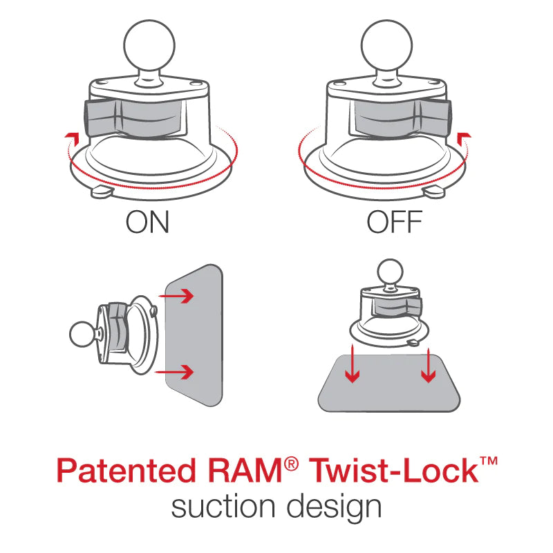 RAM Twist-Lock™ Suction Cup Mount for Satellite GPS Messenger (RAM-B-166-SPO2U)