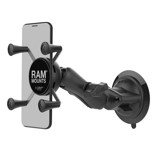 RAM Twist-Lock™ Suction Cup Mount with Universal RAM® X-Grip® Cell/iPhone Cradle (RAM-B-166-UN7U)