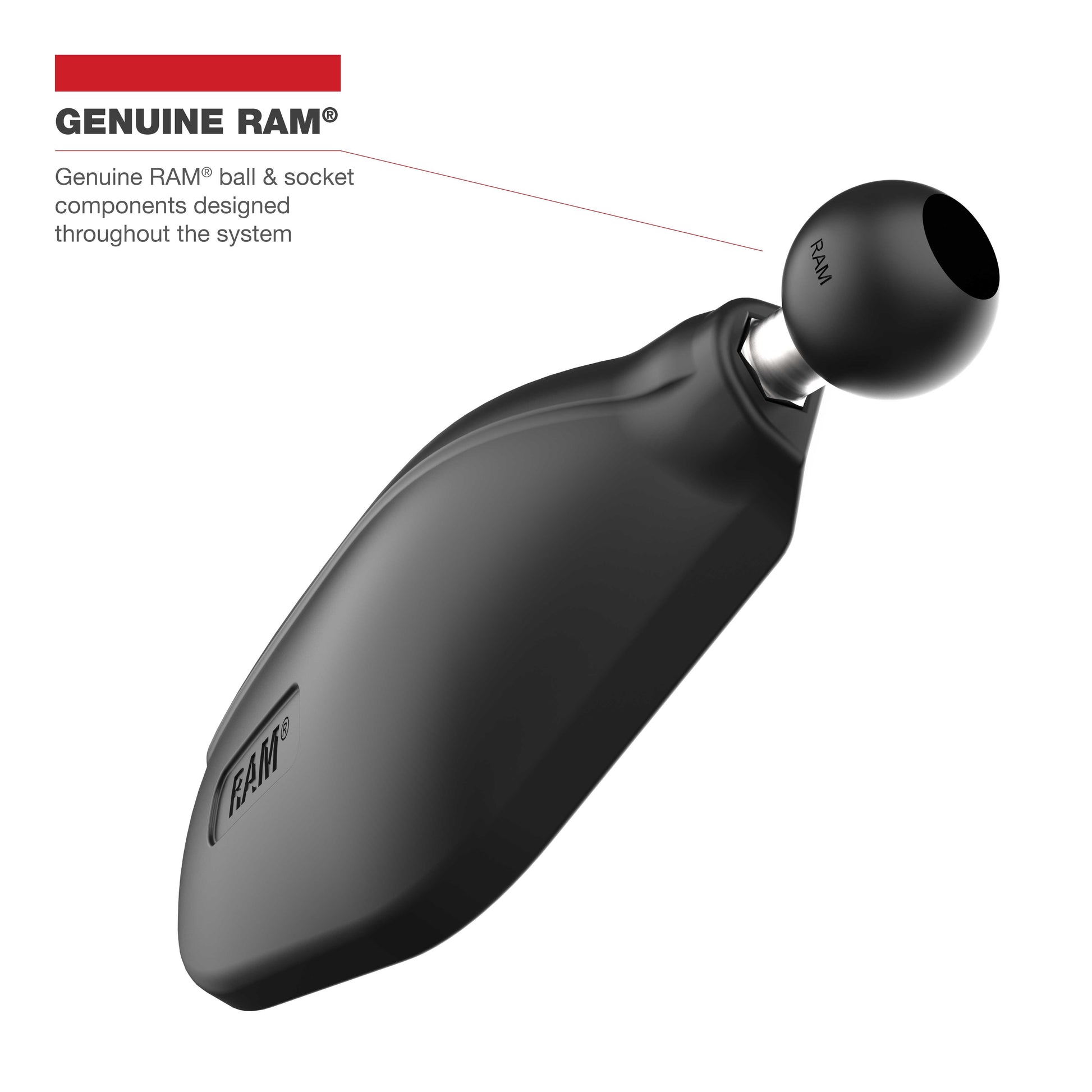 RAM® Tough-Mirror™ Kit with M10-1.25 Bases + Reverse Adapter - Long Arm (RAM-B-349-RTA-C-465RL)