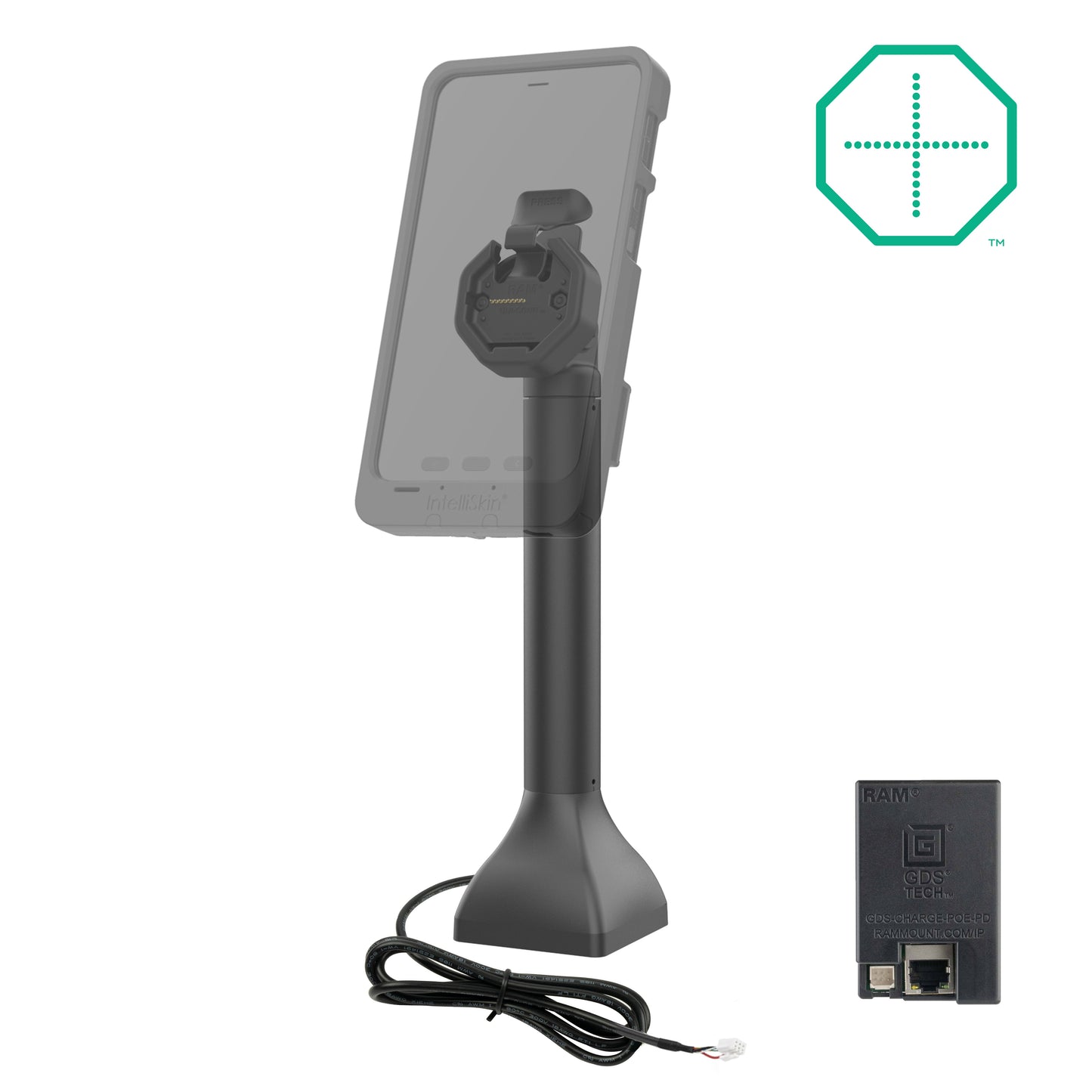 GDS® Uni-Conn™ Powered 14" Pedestal Dock with PoE (RAM-GDS-DOCK-D11-14-U3E)
