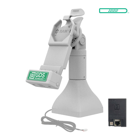 GDS® Uni-Conn™ 7" Pedestal Dock with PoE - Gray (RAM-GDS-DOCK-D11-7-U1E-GRY)