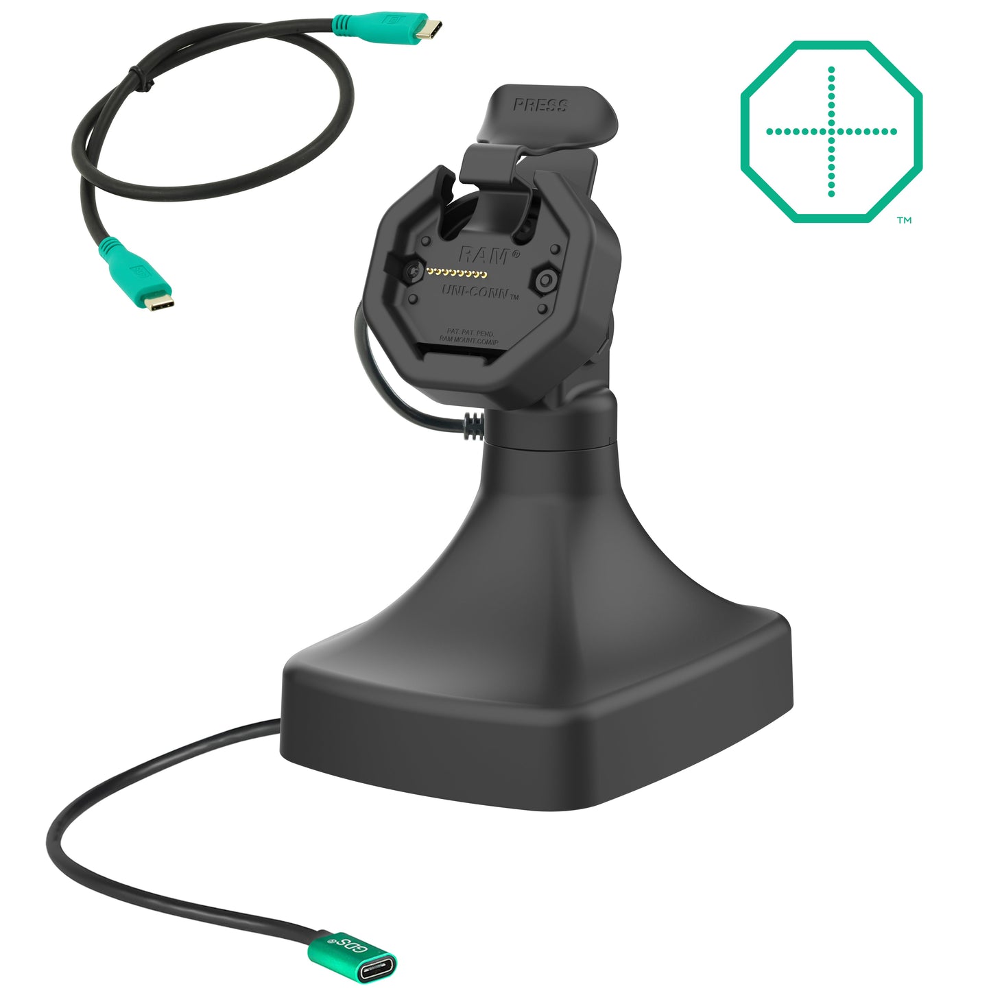 GDS® Uni-Conn™ Powered Tilt & Swivel Dock with USB-C (RAM-GDS-DOCK-D14-U3C)