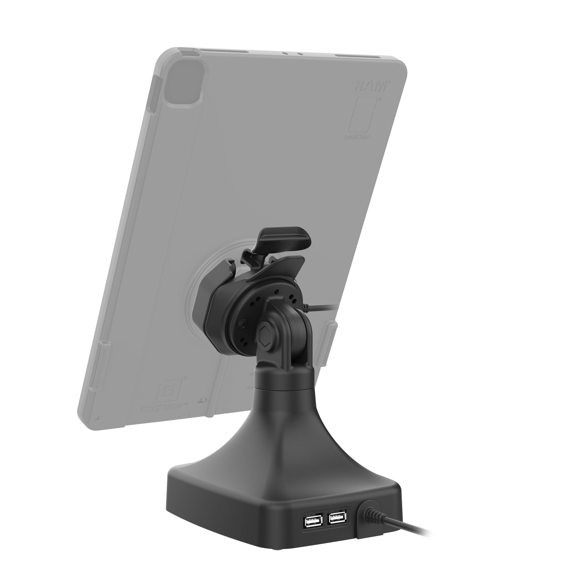 GDS® Uni-Conn™ Powered Tilt & Swivel Dock with PoE + Data (RAM-GDS-DOCK-D14-U3E-2A)