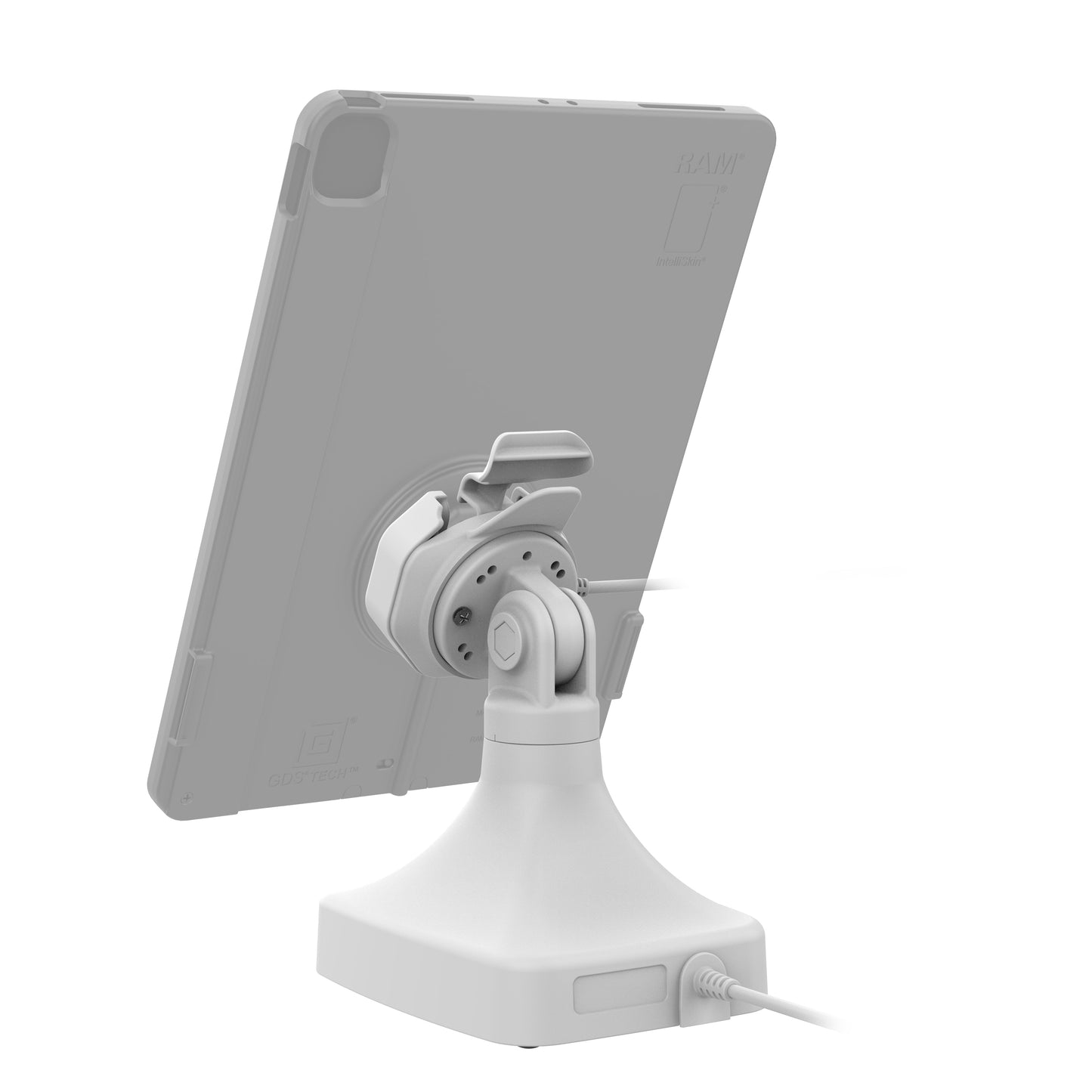 GDS® Uni-Conn™ Powered Tilt & Swivel Dock with PoE - Gray (RAM-GDS-DOCK-D14-U3E-GRY)
