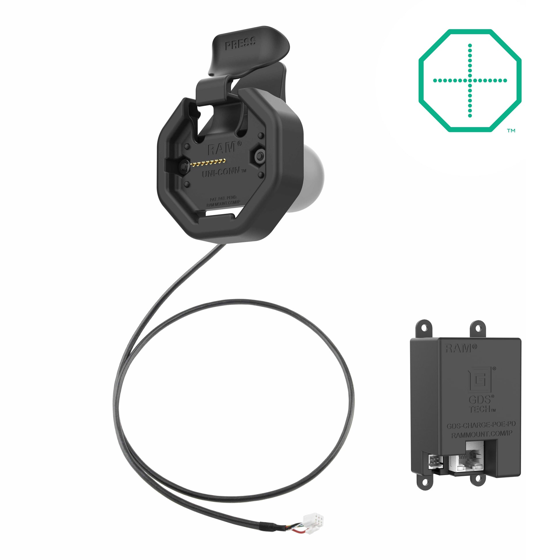 GDS® Uni-Conn™ Powered Snap-In Dock with PoE Adapter (RAM-GDS-DOCK-U3EU)
