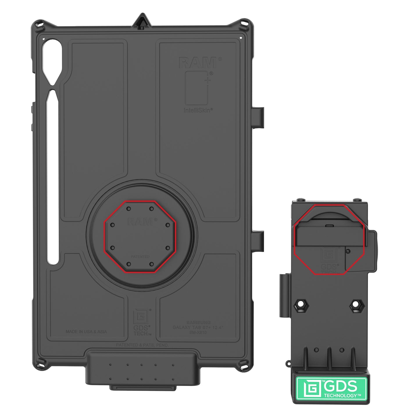 GDS® Uni-Conn™ Spring Loaded Power + Single USB-C Dock (RAM-GDS-DOCK-V12-U1CP-CU)