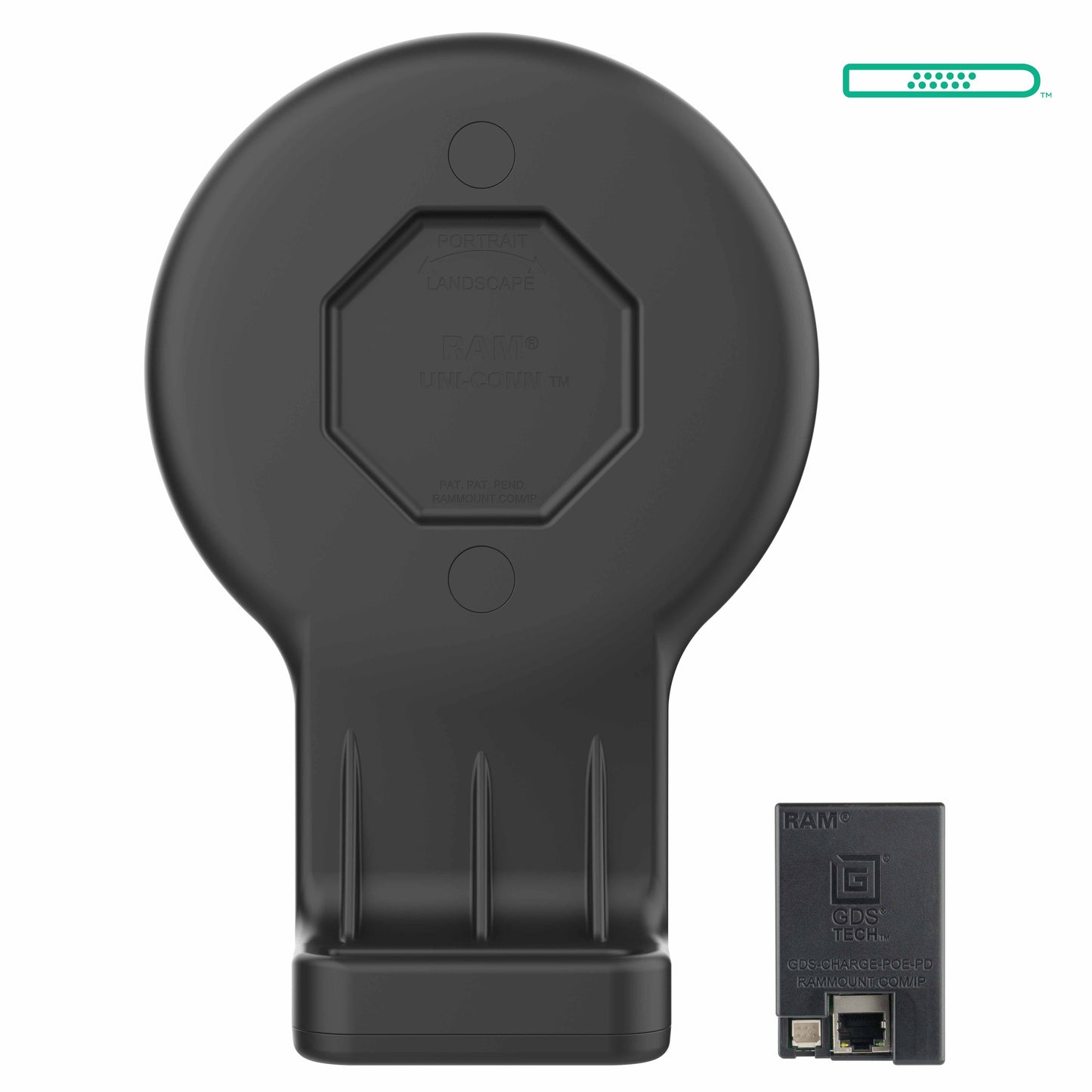 GDS® Uni-Conn™ Wall Dock with Magnetic Receiver & PoE (RAM-GDS-DOCK-W3-POE)