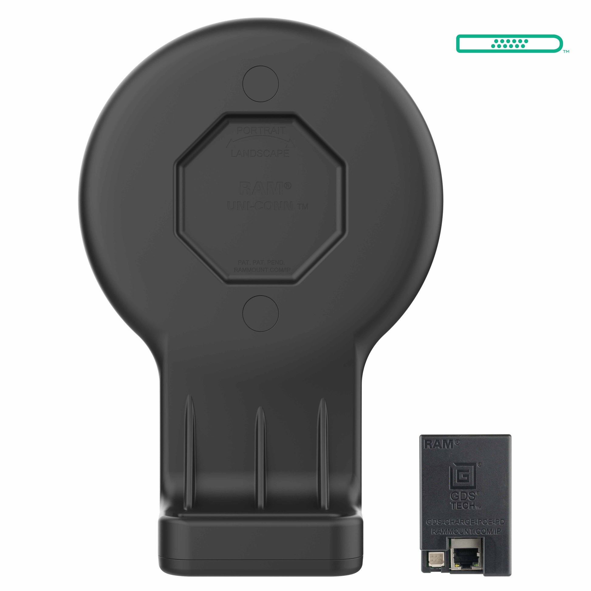 GDS® Uni-Conn™ Wall Dock with Magnetic Receiver & PoE (RAM-GDS-DOCK-W3-POE)