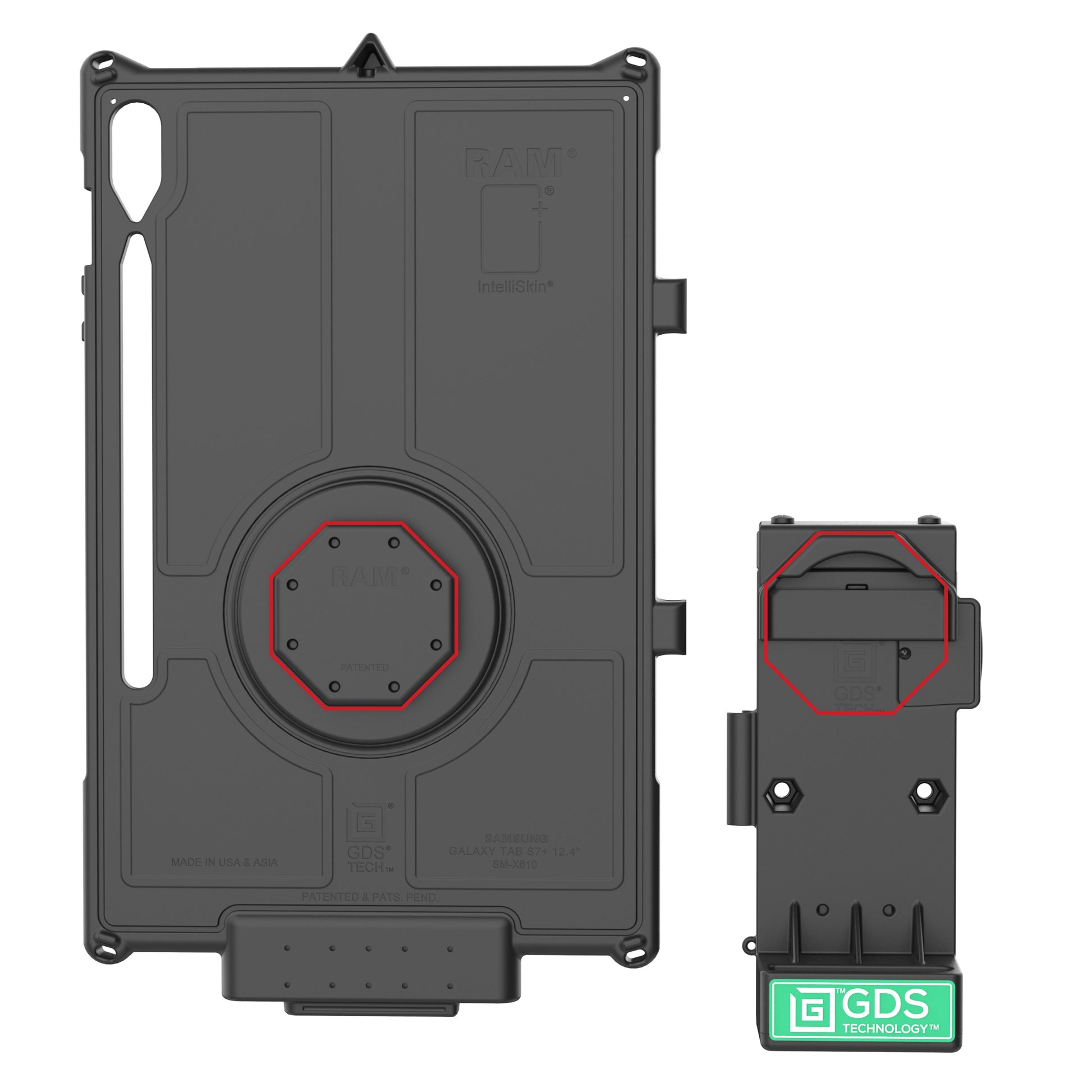 GDS® Uni-Conn™ Locking Spring Loaded Power + Single USB-C Dock (RAM-GDS-DOCKL-V12-U1CP-CU)