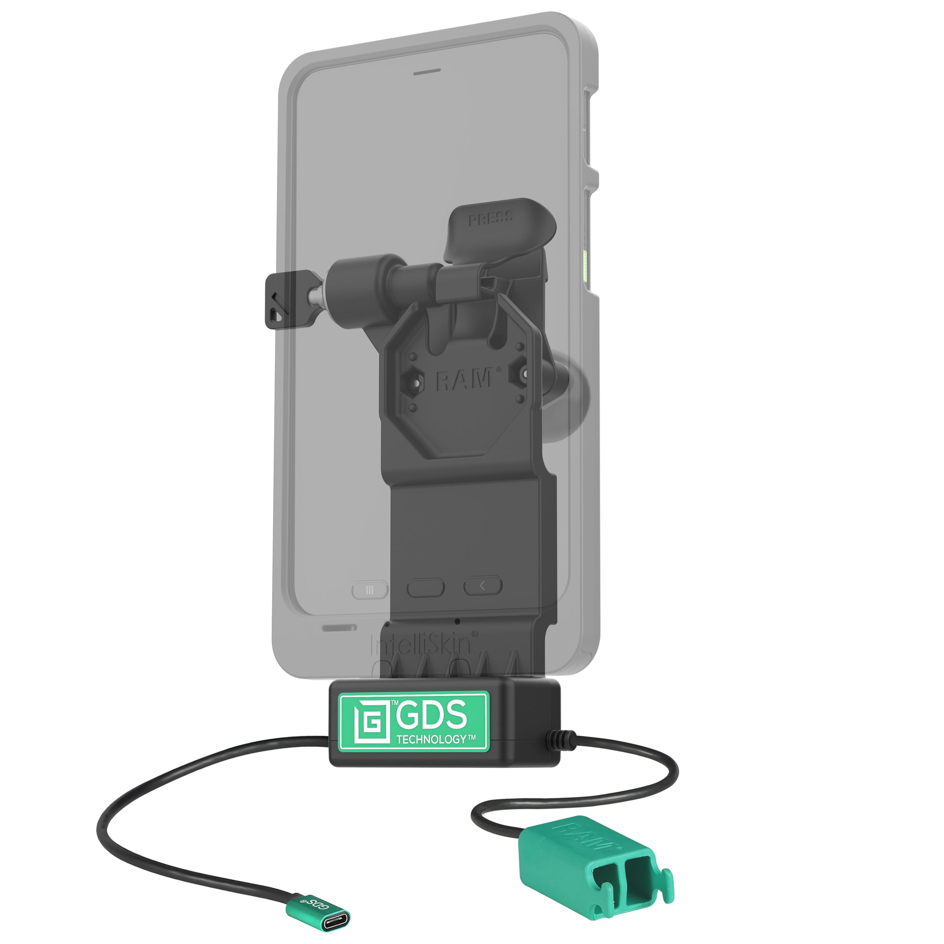 GDS® Uni-Conn™ Left Locking Power + Dual USB-A Dock (RAM-GDS-DOCKLL-U1CD2U)