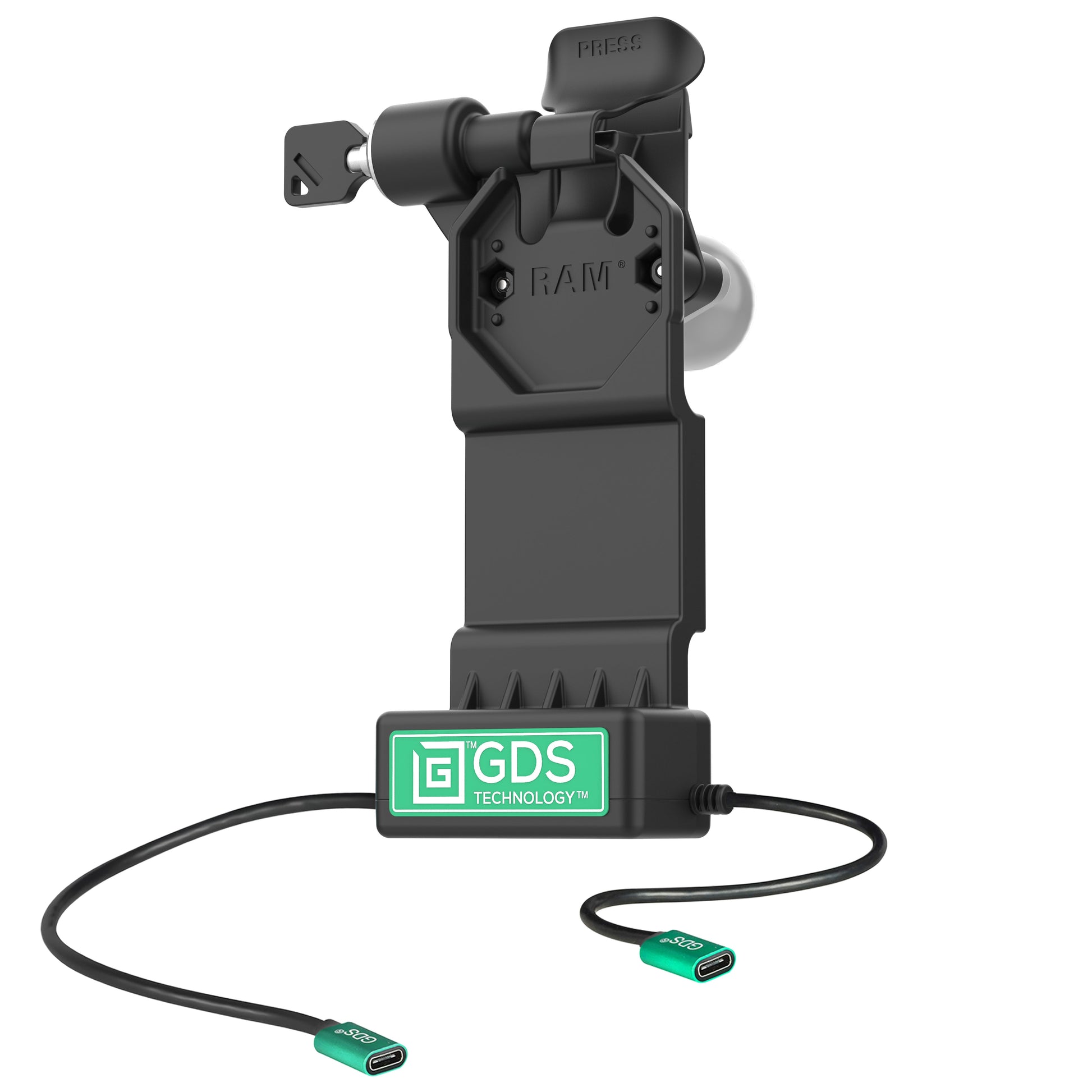 GDS® Uni-Conn™ Left Locking Power + Single USB-C Dock (RAM-GDS-DOCKLL-U1CP-CU)