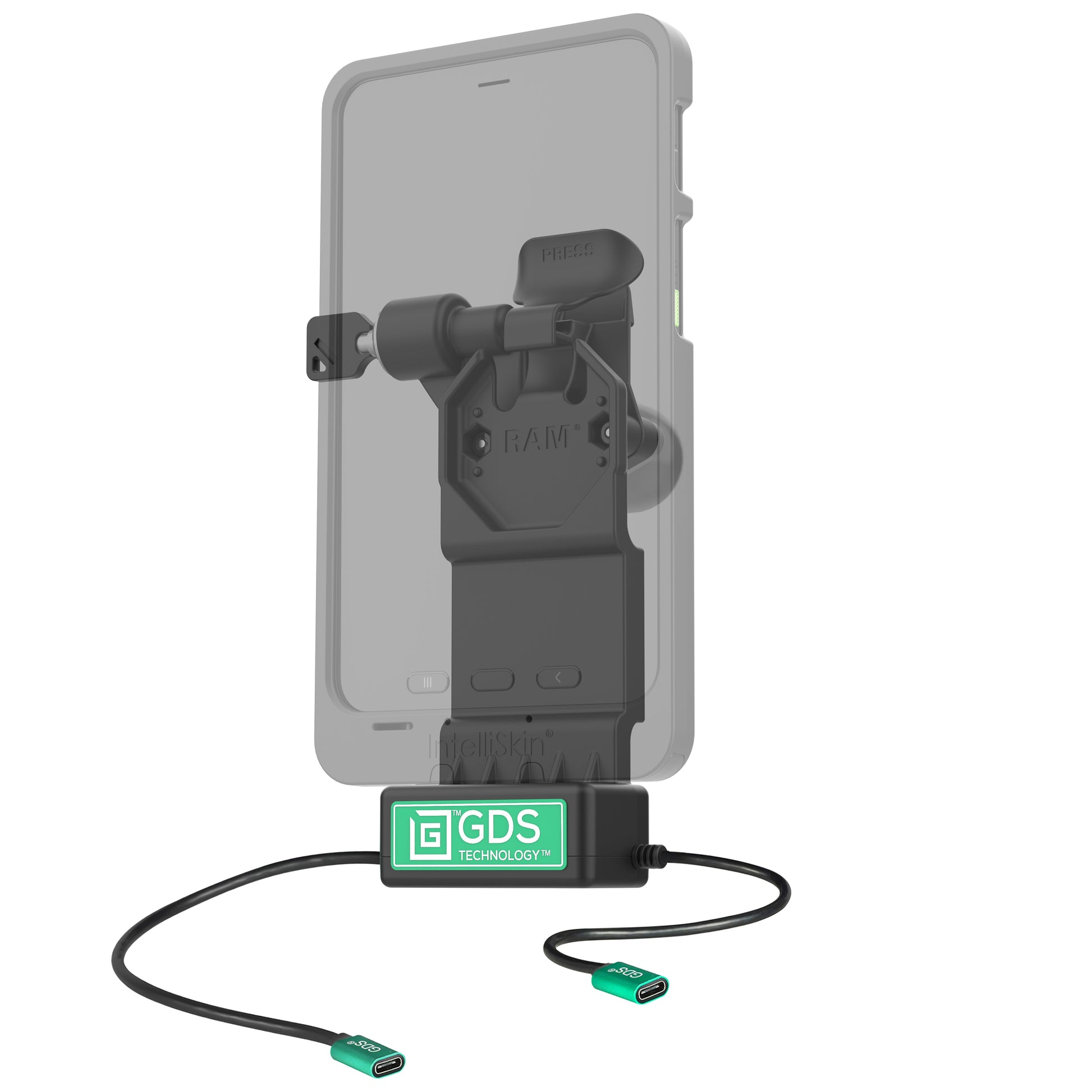 GDS® Uni-Conn™ Left Locking Power + Single USB-C Dock (RAM-GDS-DOCKLL-U1CP-CU)