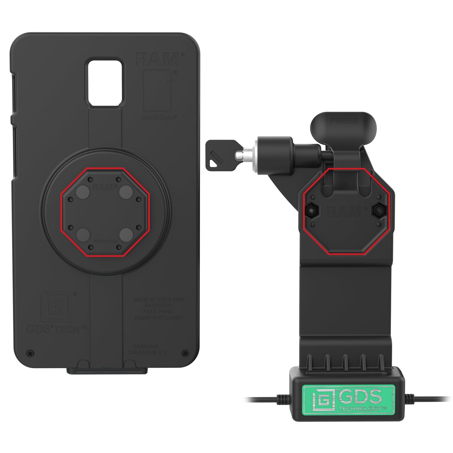 GDS® Uni-Conn™ Left Locking Power + Single USB-C Dock (RAM-GDS-DOCKLL-U1CP-CU)