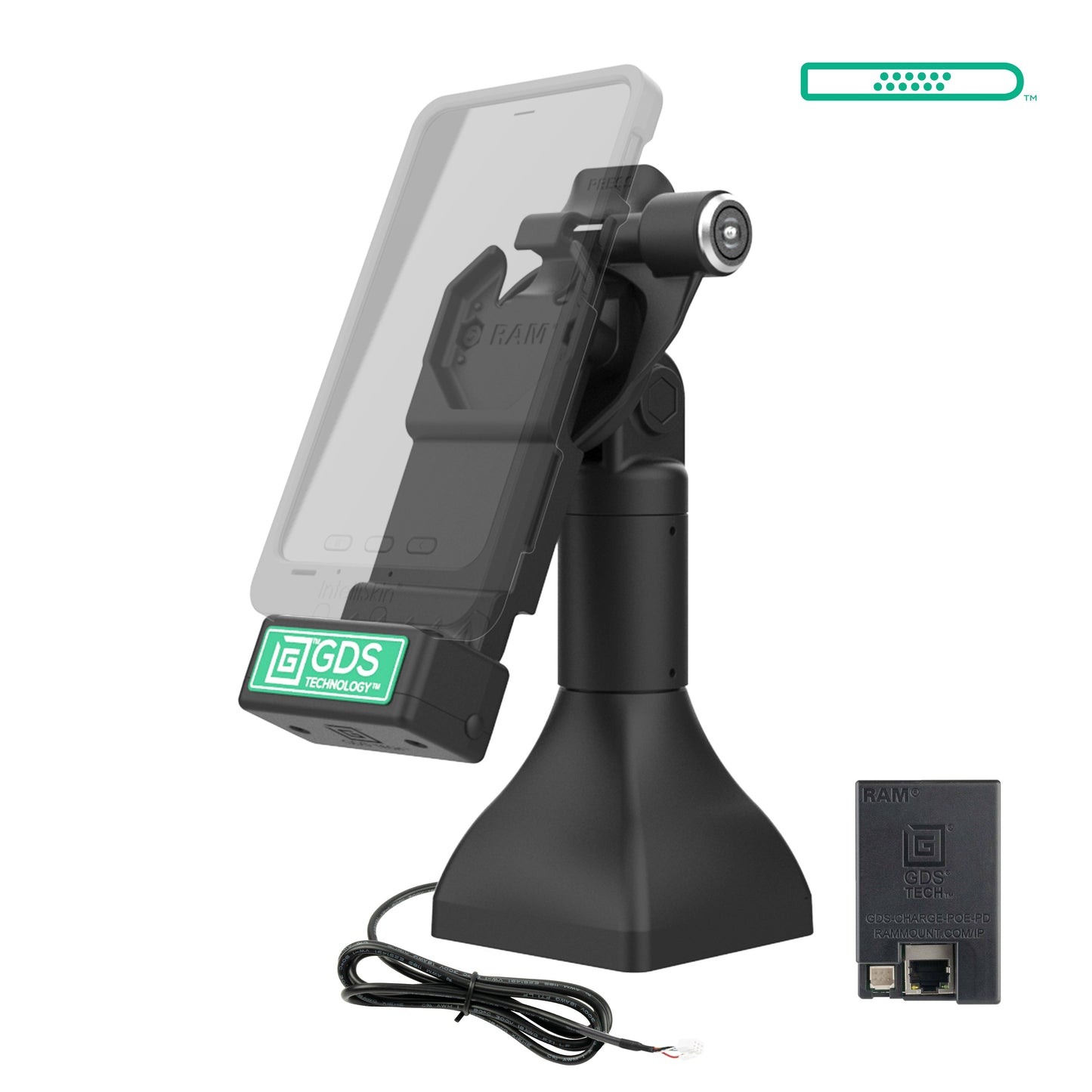 GDS® Uni-Conn™ 7" Locking Pedestal Dock with PoE (RAM-GDS-DOCKLR-D11-7-U1E)