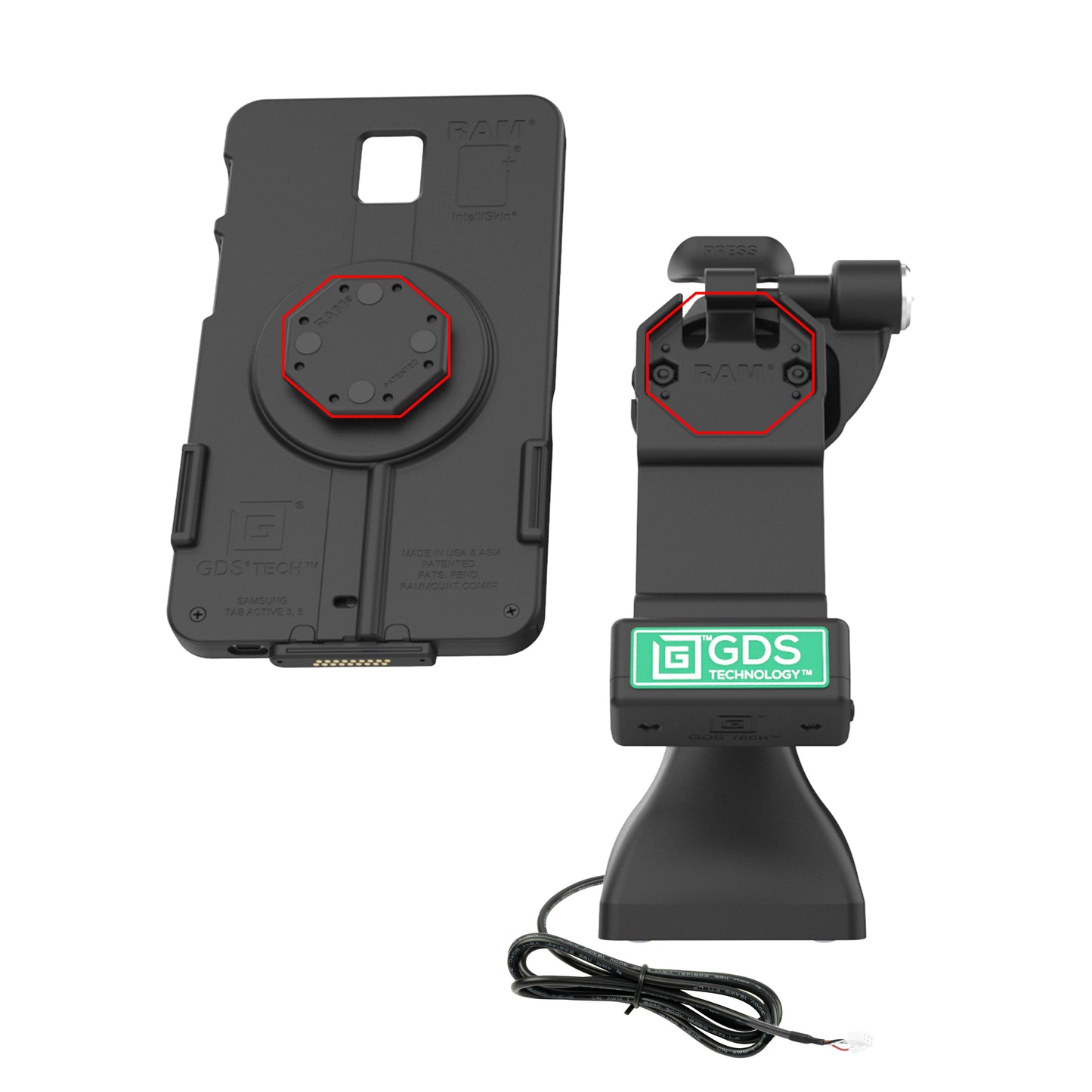 GDS® Uni-Conn™ 7" Locking Pedestal Dock with PoE (RAM-GDS-DOCKLR-D11-7-U1E)