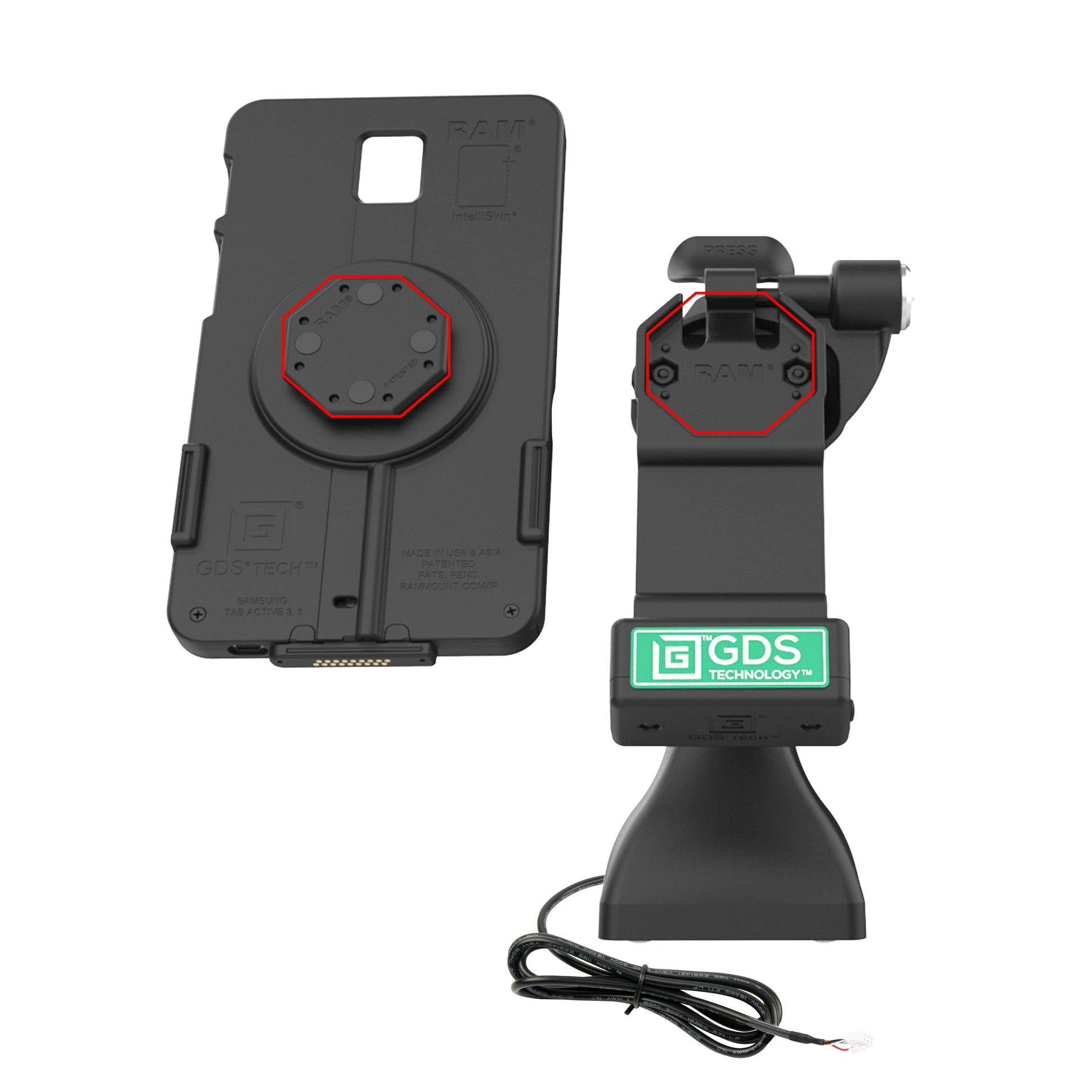 GDS® Uni-Conn™ 7" Locking Pedestal Dock with PoE (RAM-GDS-DOCKLR-D11-7-U1E)