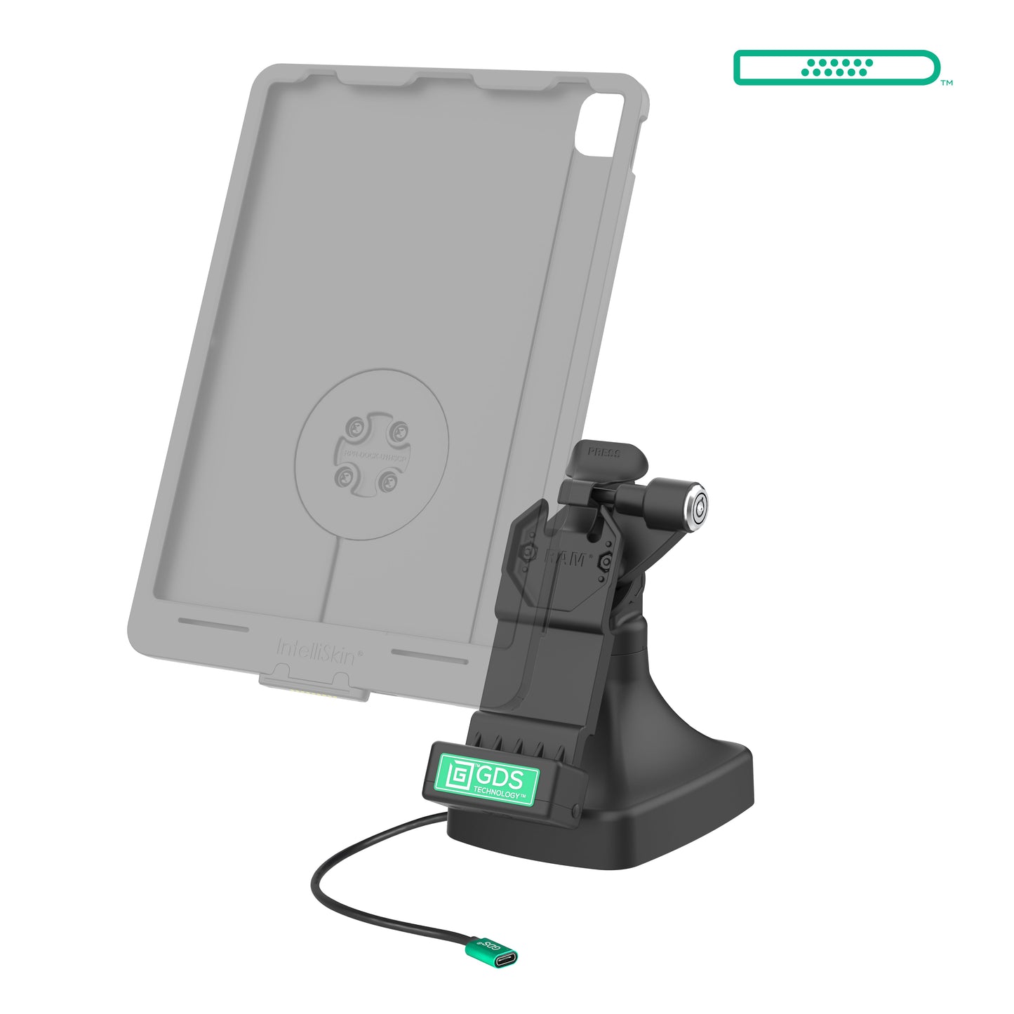 GDS® Uni-Conn™ Locking Tilt & Swivel Dock with USB-C (RAM-GDS-DOCKLR-D14-U1C)