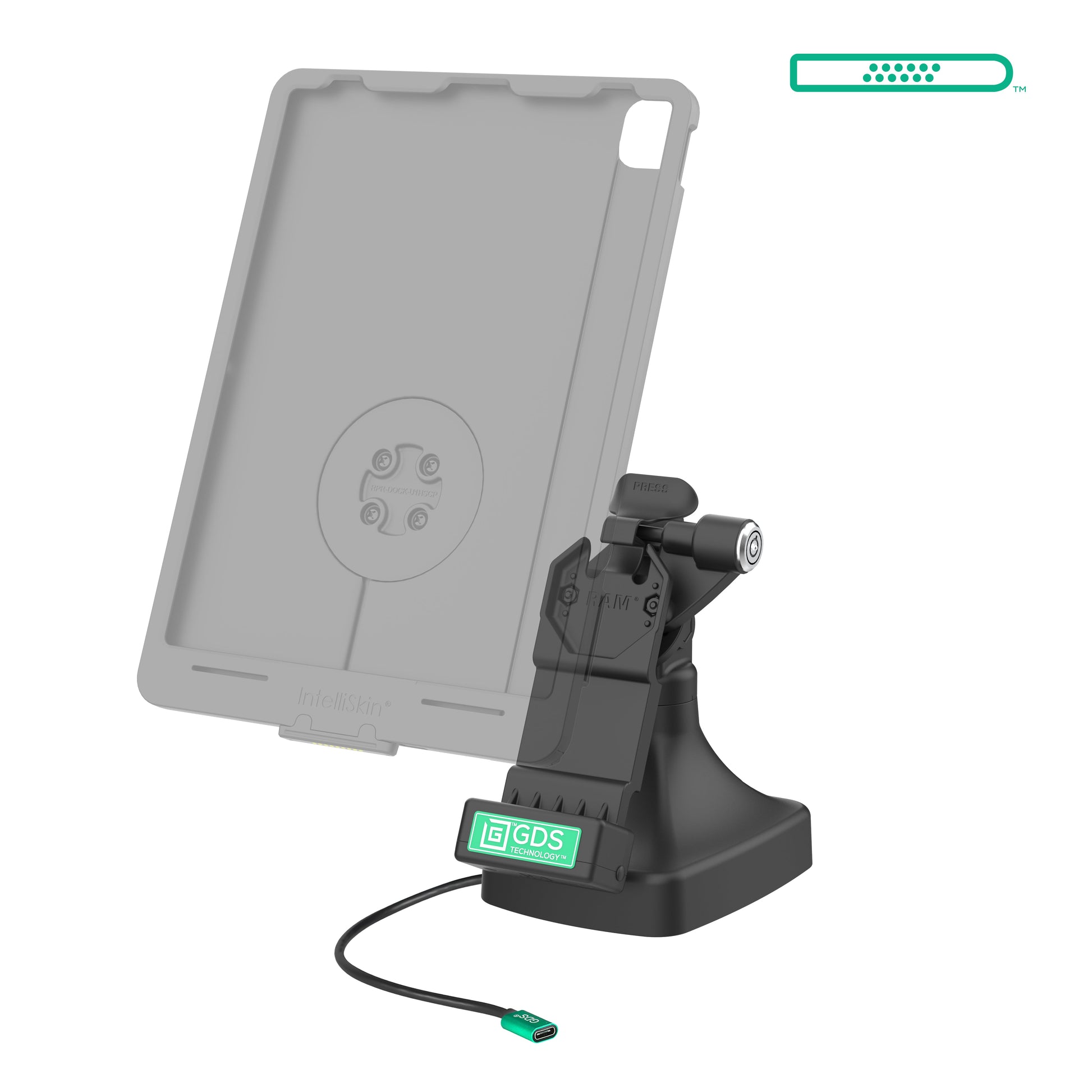 GDS® Uni-Conn™ Locking Tilt & Swivel Dock with USB-C (RAM-GDS-DOCKLR-D14-U1C)