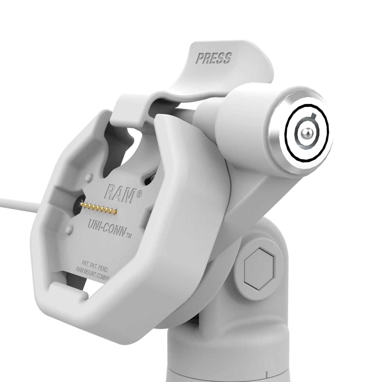 GDS® Uni-Conn™ Powered Locking Tilt & Swivel Dock with USB-C - Gray (RAM-GDS-DOCKLR-D14-U3C-GRY)