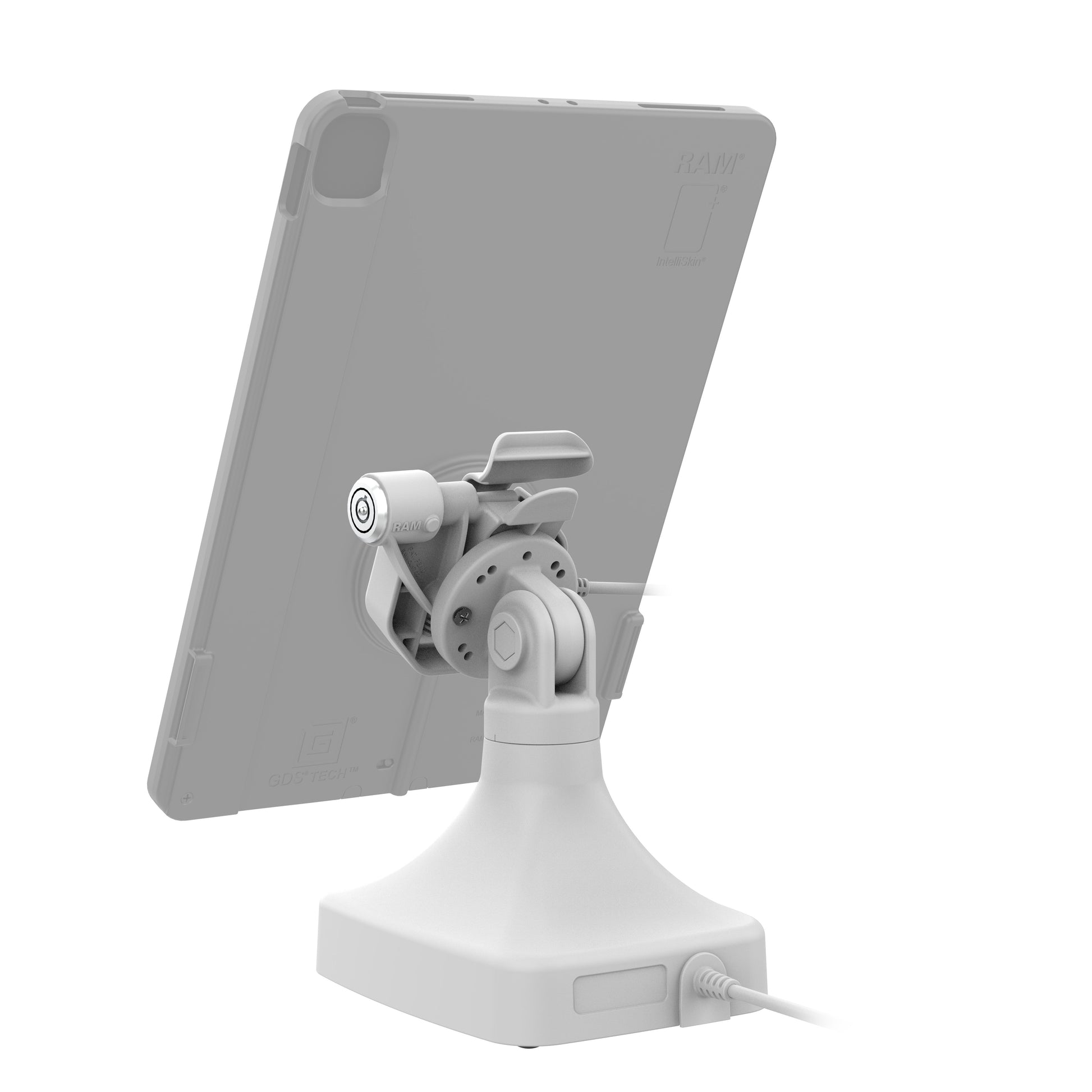 GDS® Uni-Conn™ Powered Locking Tilt & Swivel Dock with PoE - Gray (RAM-GDS-DOCKLR-D14-U3E-GRY)