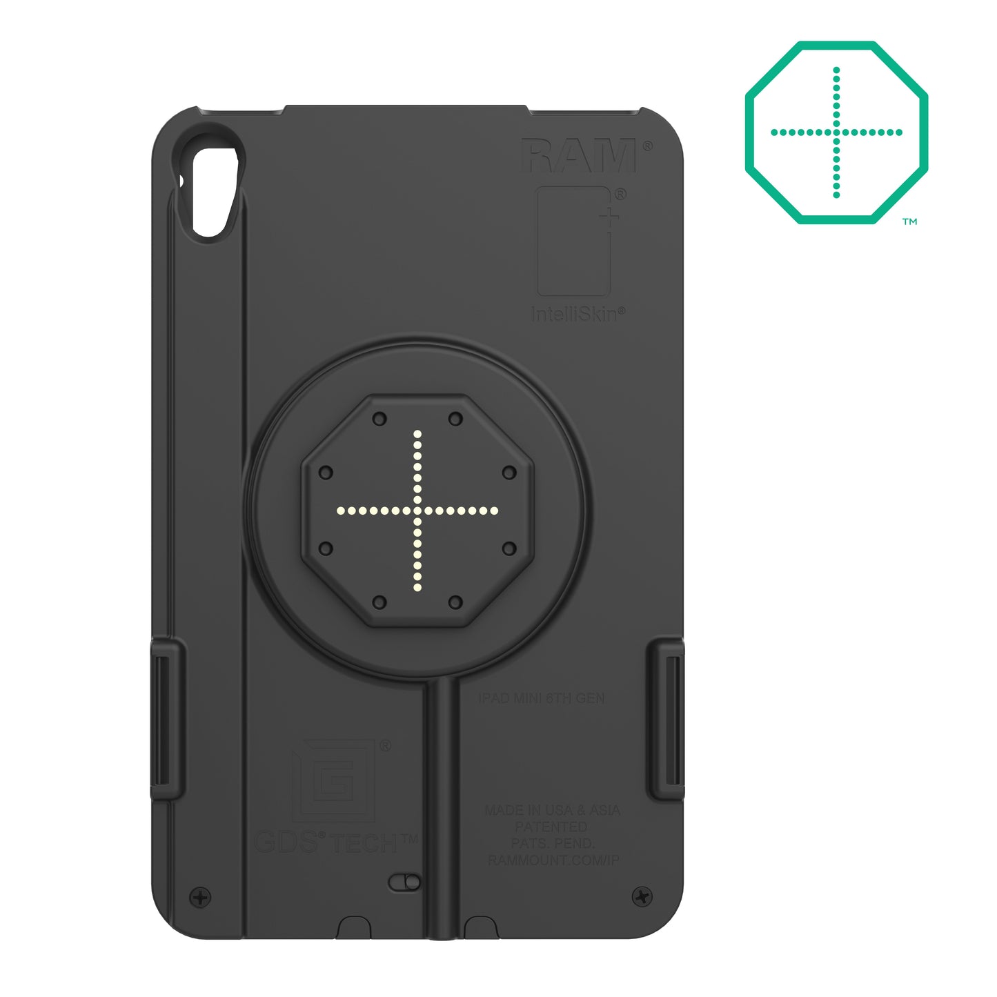 IntelliSkin® Thin-Case™ for iPad mini (A17 Pro) & mini 6 Rear Pogo Pads (RAM-GDS-SKIN-AP36-TCB)