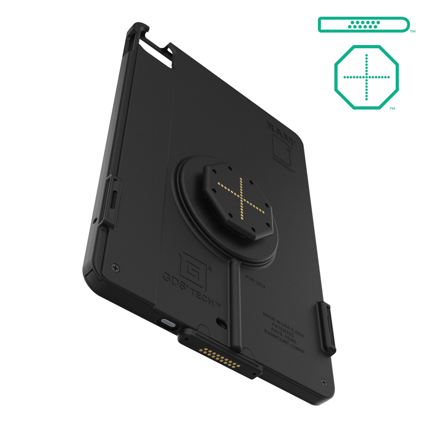 IntelliSkin® Thin-Case™ for iPad Air 11 M2 & M3 D Shape & Rear Pogo Pads (RAM-GDS-SKIN-AP45-M2-TCDB)