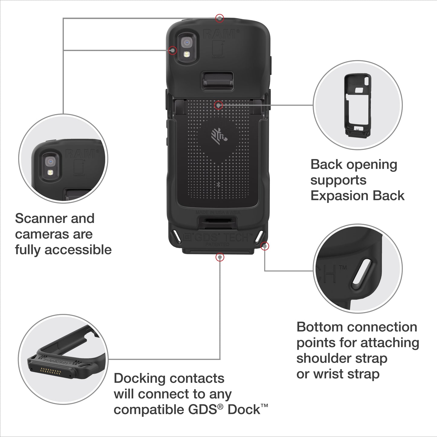 IntelliSkin® for Zebra TC22/27 (RAM-GDS-SKIN-ZE24)
