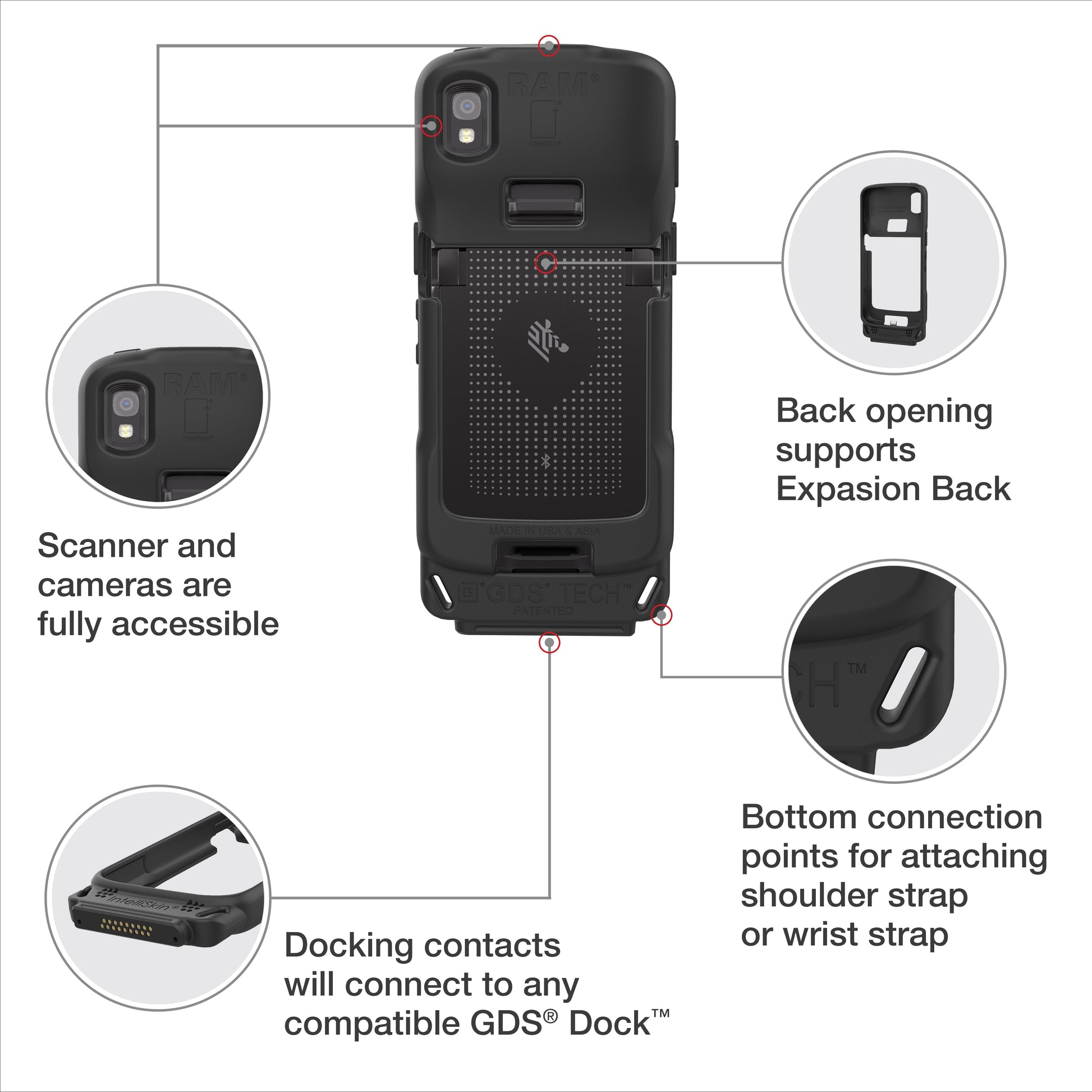 IntelliSkin® for Zebra TC22/27 (RAM-GDS-SKIN-ZE24)