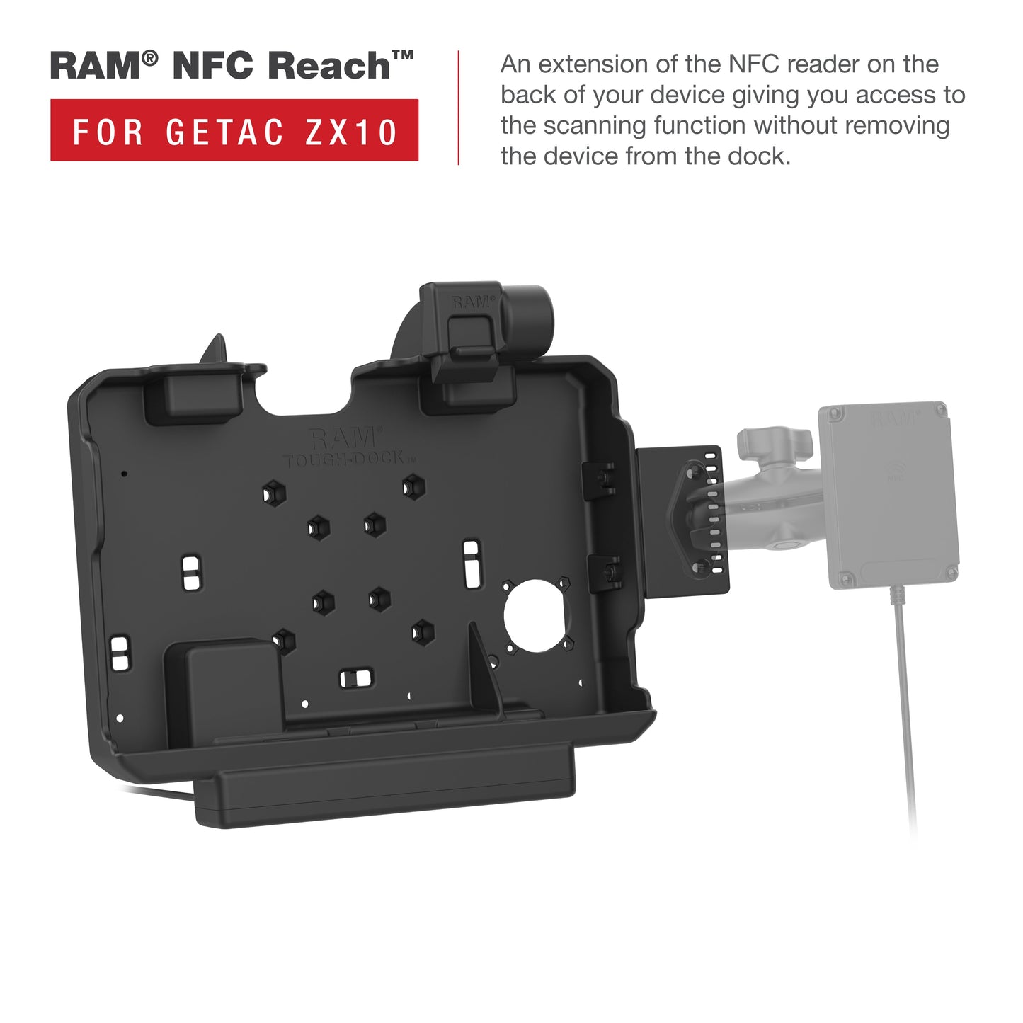 RAM® Power + Dual USB Data Dock for Getac ZX10 (RAM-HOL-GE4PD2U)