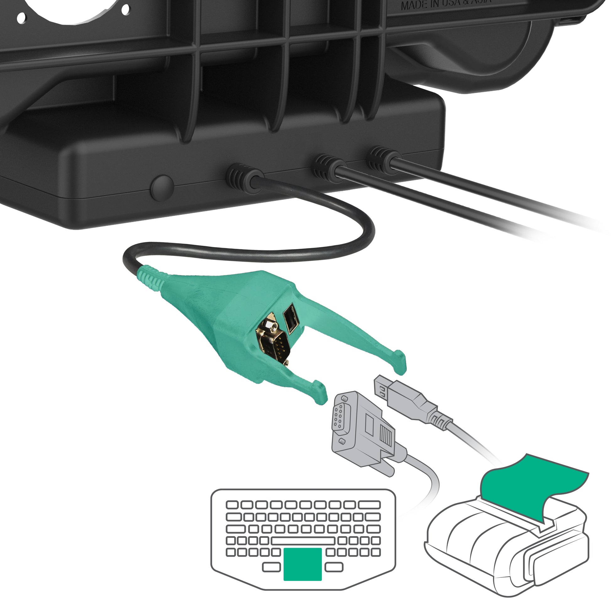 RAM® Locking Power + Data & DB9 Dock for Honeywell ScanPal EDA10A (RAM-HOL-HON11PD2-DB9KLU)