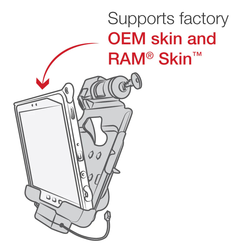 RAM® Skin™ Key-Locking Power + Data Cradle for Samsung Tab Active Pro (RAM-HOL-SAM57PDKLU)