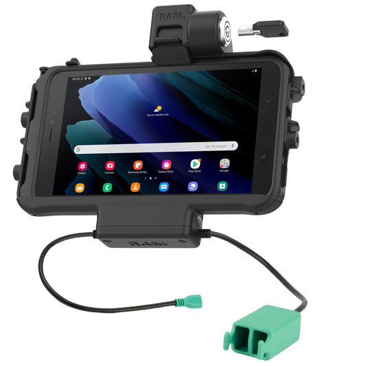 RAM® Low-Profile Locking Power + Dual USB Dock for Tab Active5 & 3 (RAM-HOL-SAM58PD2KLTU)