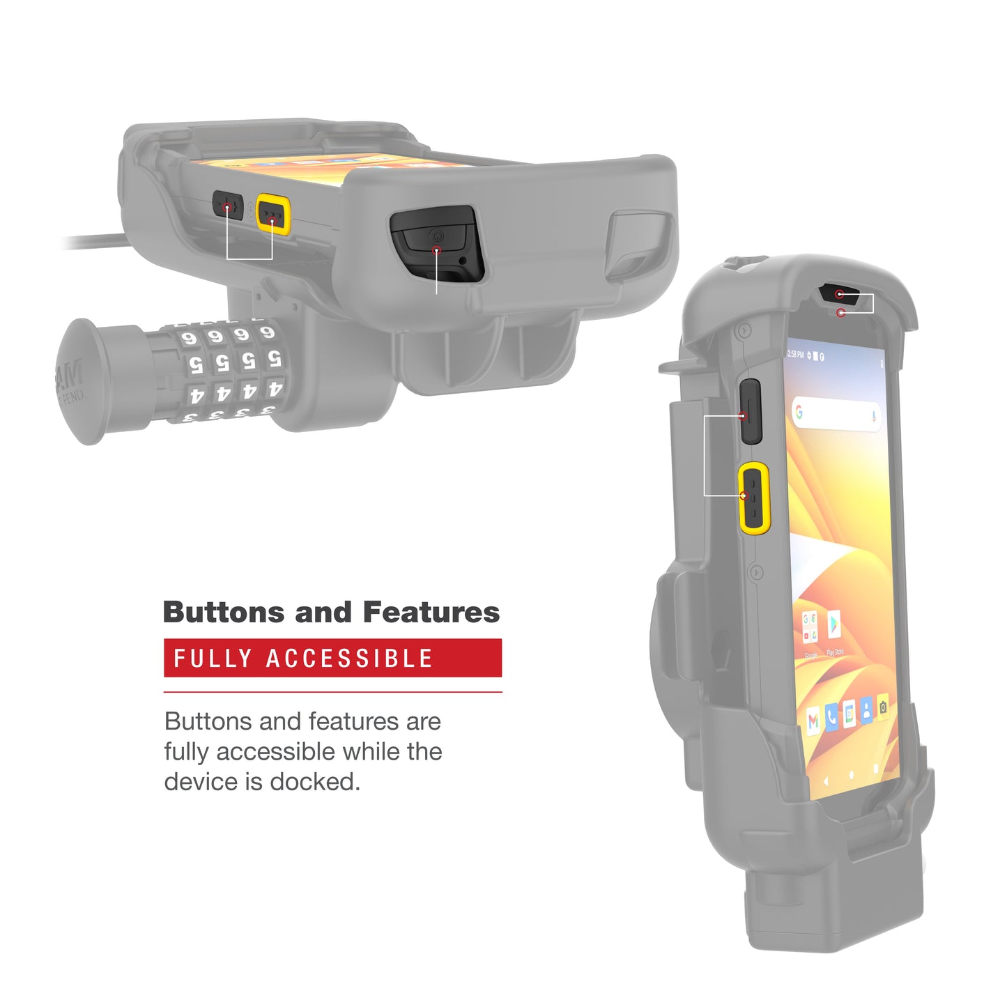 RAM® Combo-Locking Form-Fit Powered Dock for Zebra TC73 & TC78 (RAM-HOL-ZE17CL-1U)