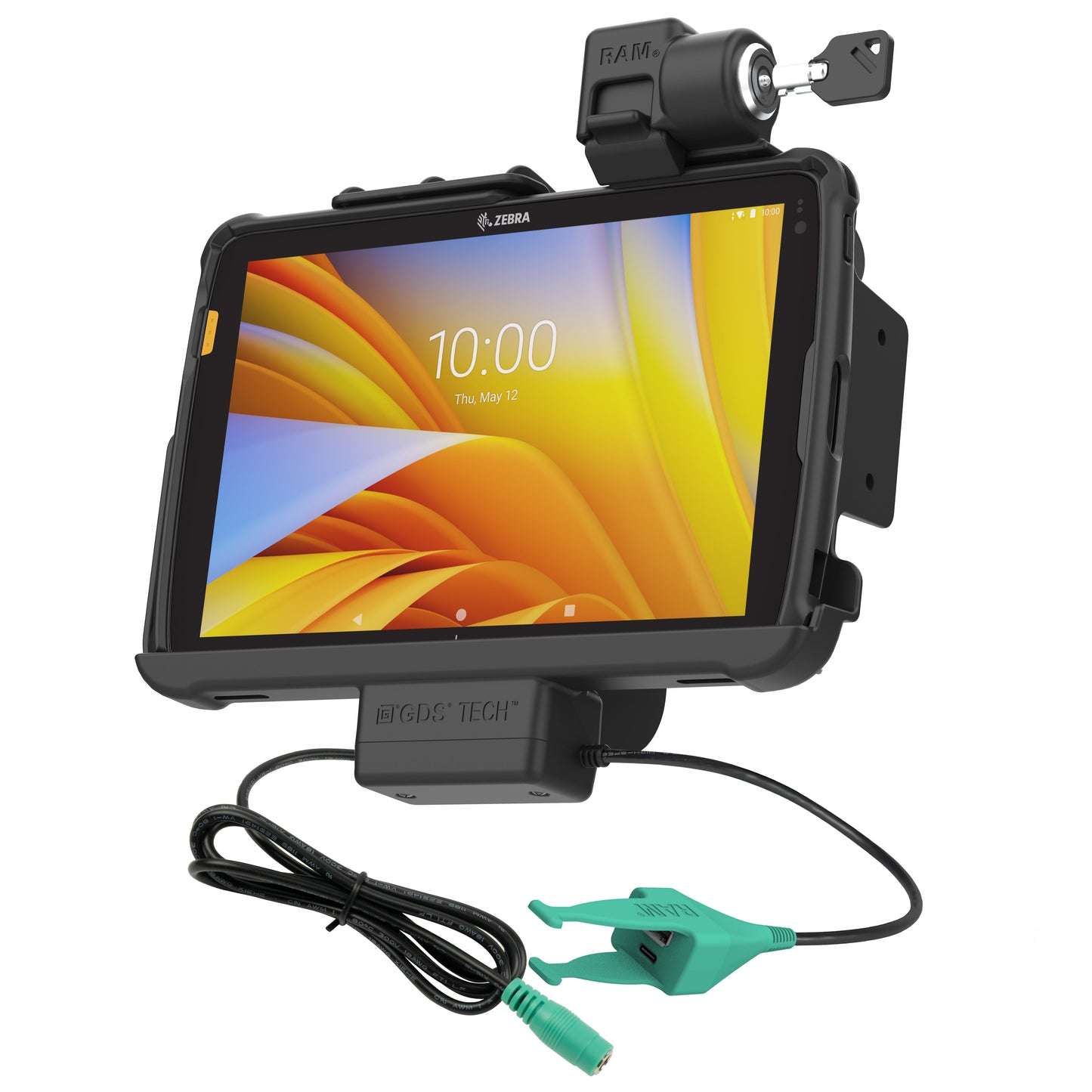 Locking RAM® Tough-Dock™ Power + USB-C & USB-A for Zebra ET4x 10" Tablet (RAM-HOL-ZE21PKL-CAU)