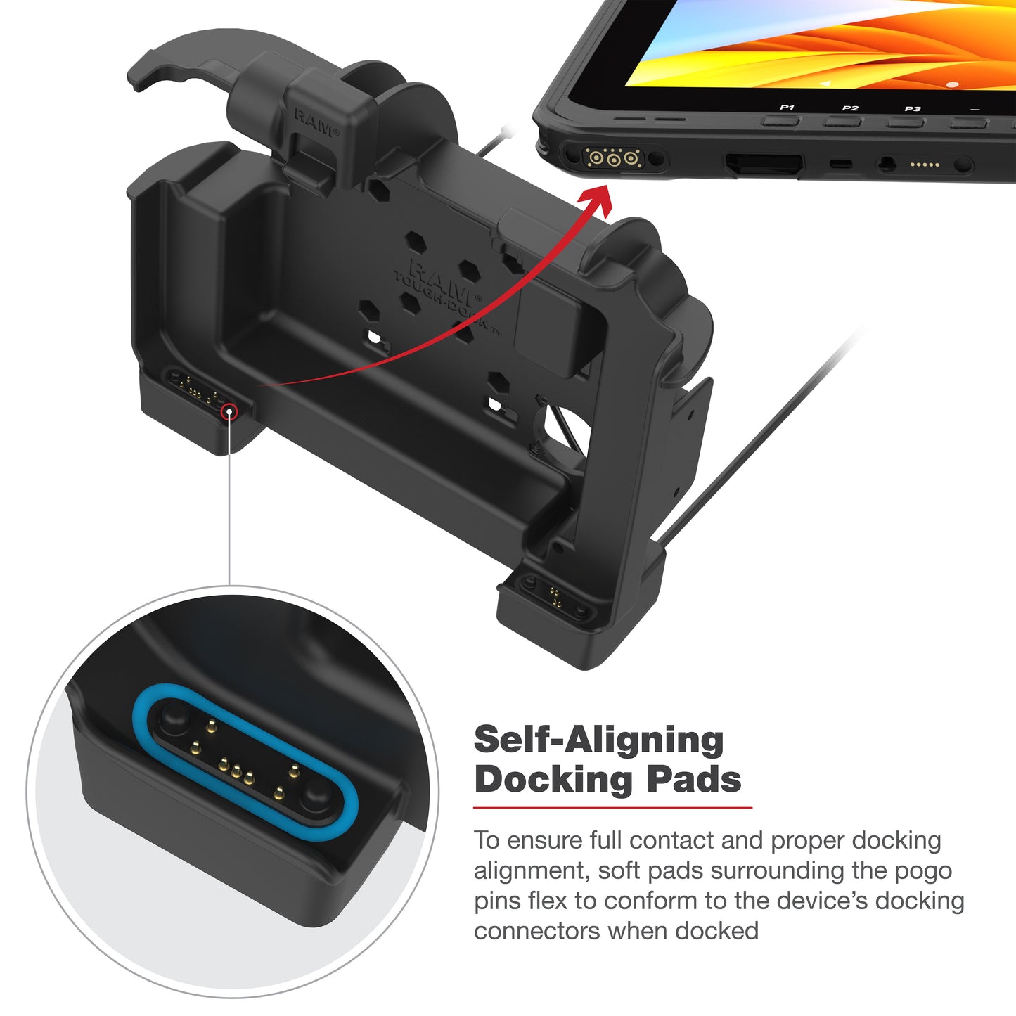 RAM® Power + Dual USB Dock for Zebra ET6x (RAM-HOL-ZE25PD2U)