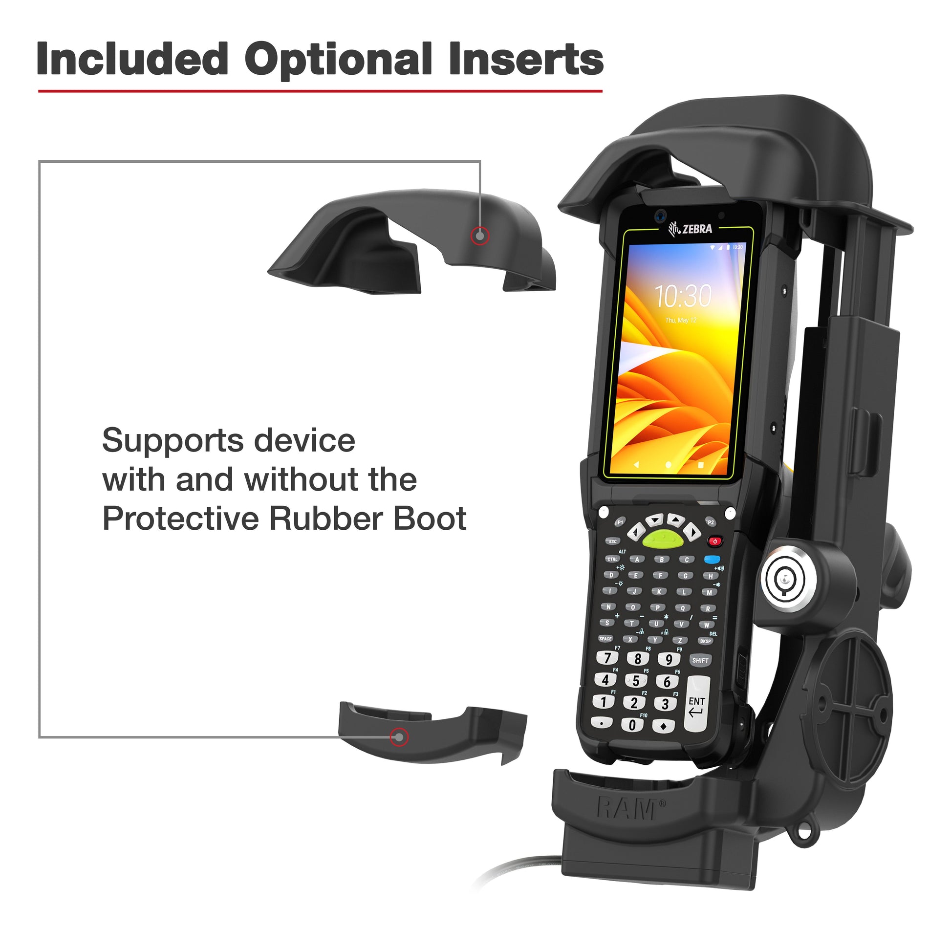 RAM® Locking Powered Dock for Zebra MC9400 & MC9300 (RAM-HOL-ZE32PLU)