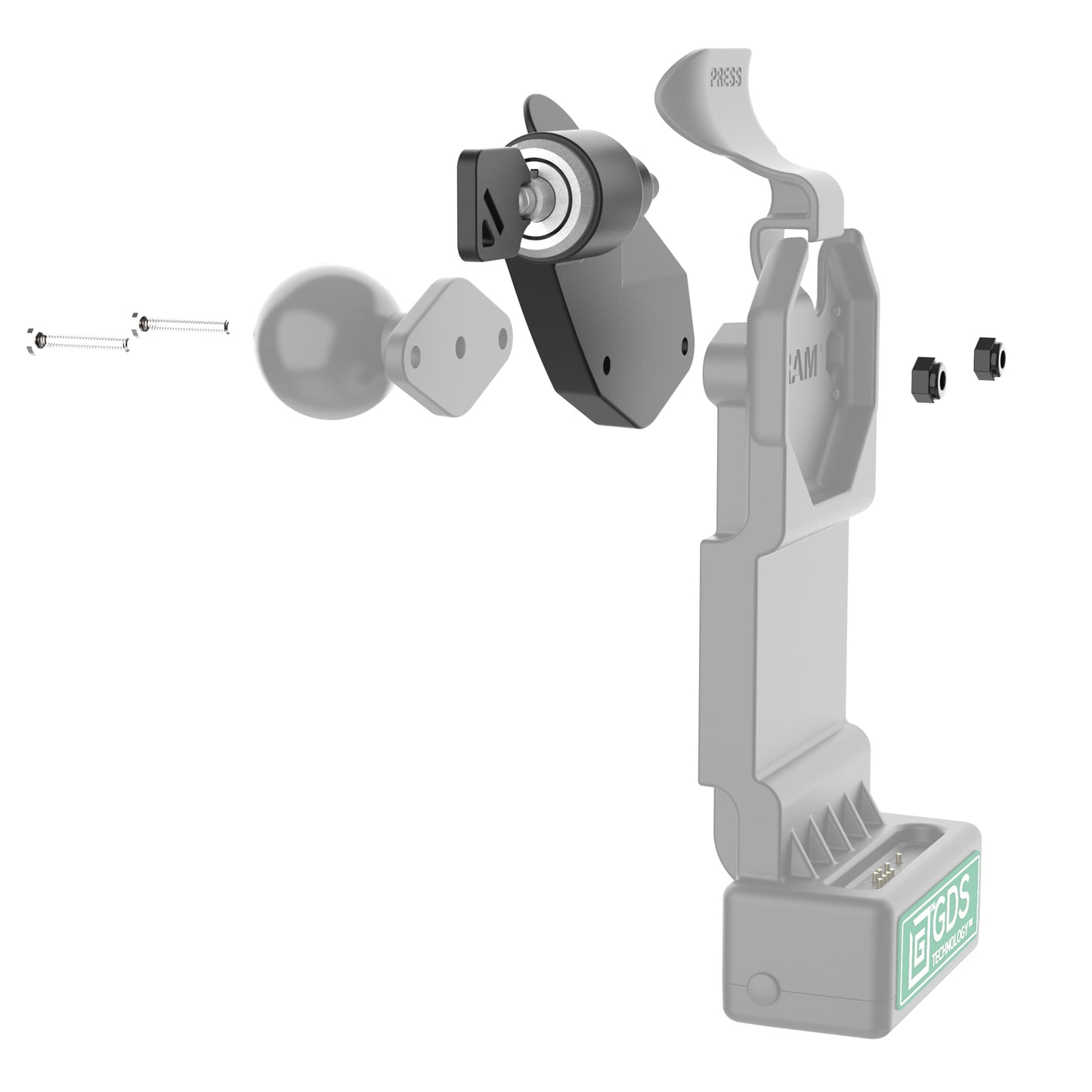 GDS® Uni-Conn™ Left Facing Lock Adapter for Snap-In Docks & Holders (RAM-LOCK-U1LLU)