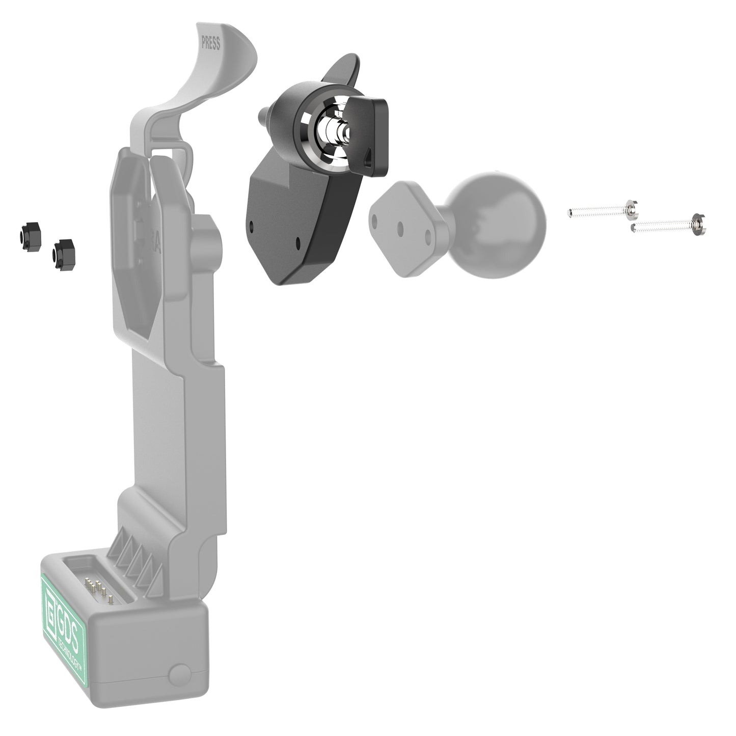 GDS® Uni-Conn™ Right Facing Lock Adapter for Snap-In Docks & Holders (RAM-LOCK-U1LRU)